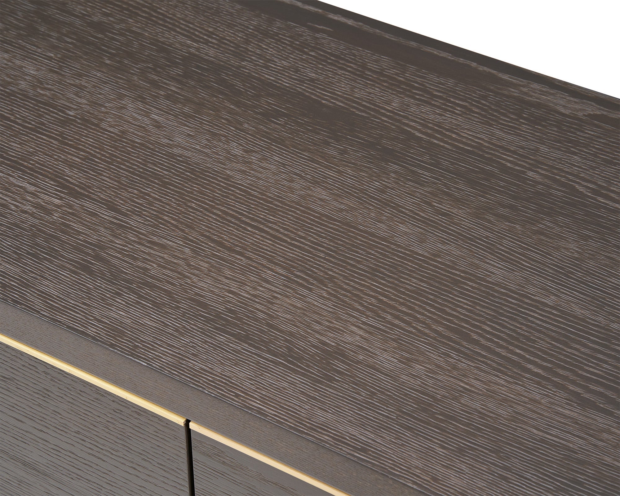 Walter Media Sideboard - Dark Grey Oak & Brass