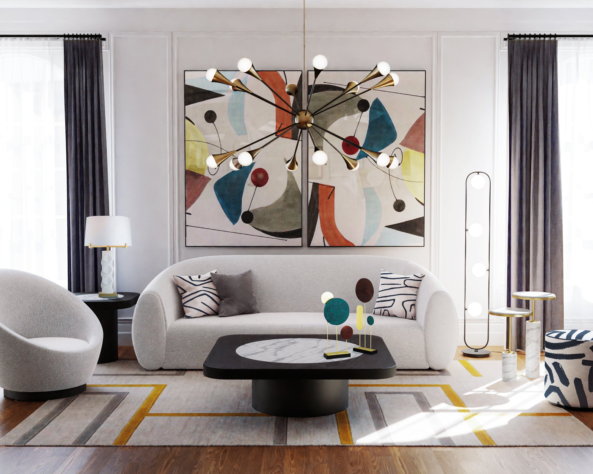 Luca Black Floor Lamp - Matt Black