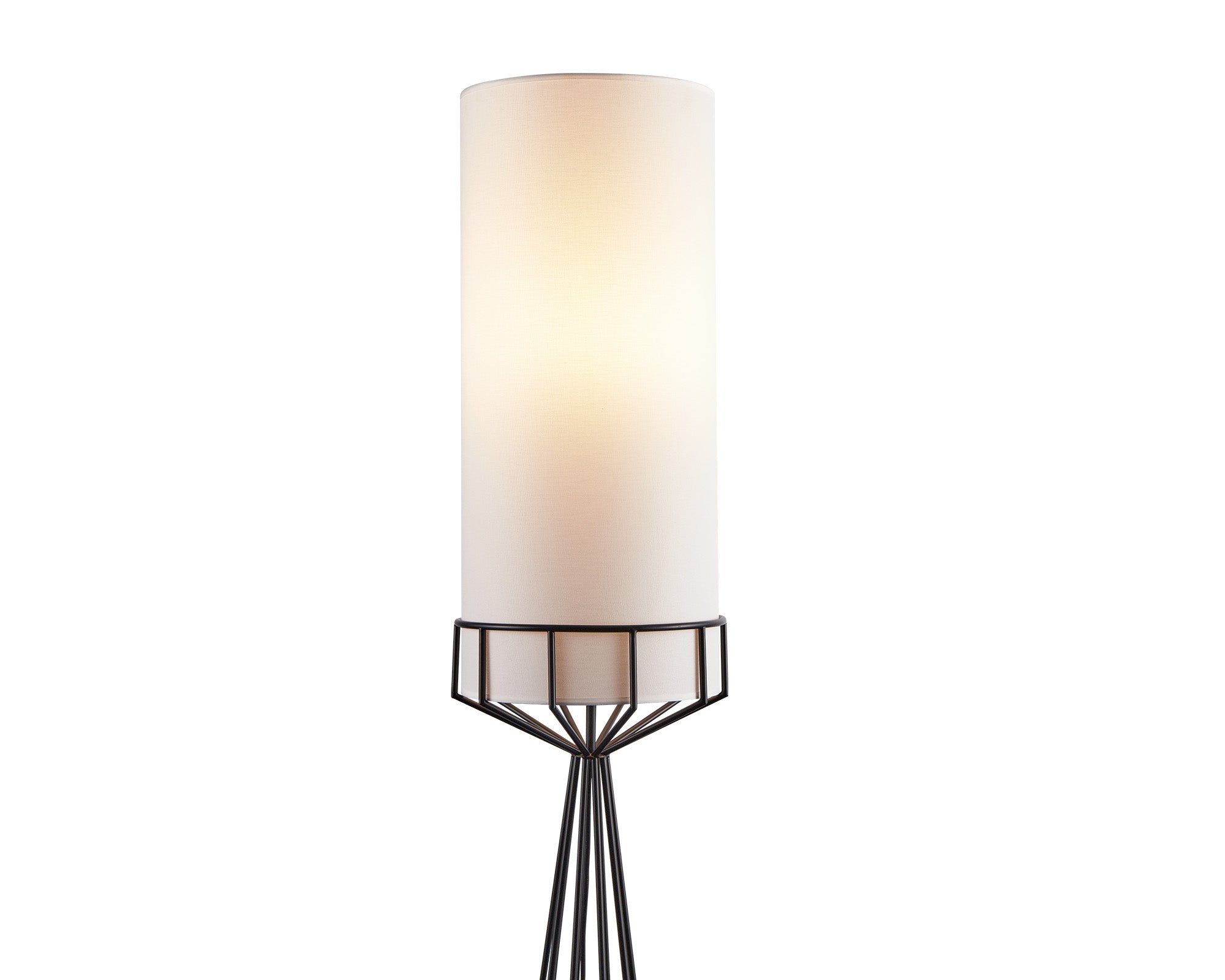 Faro Floor Lamp - Matt Black & White Linen