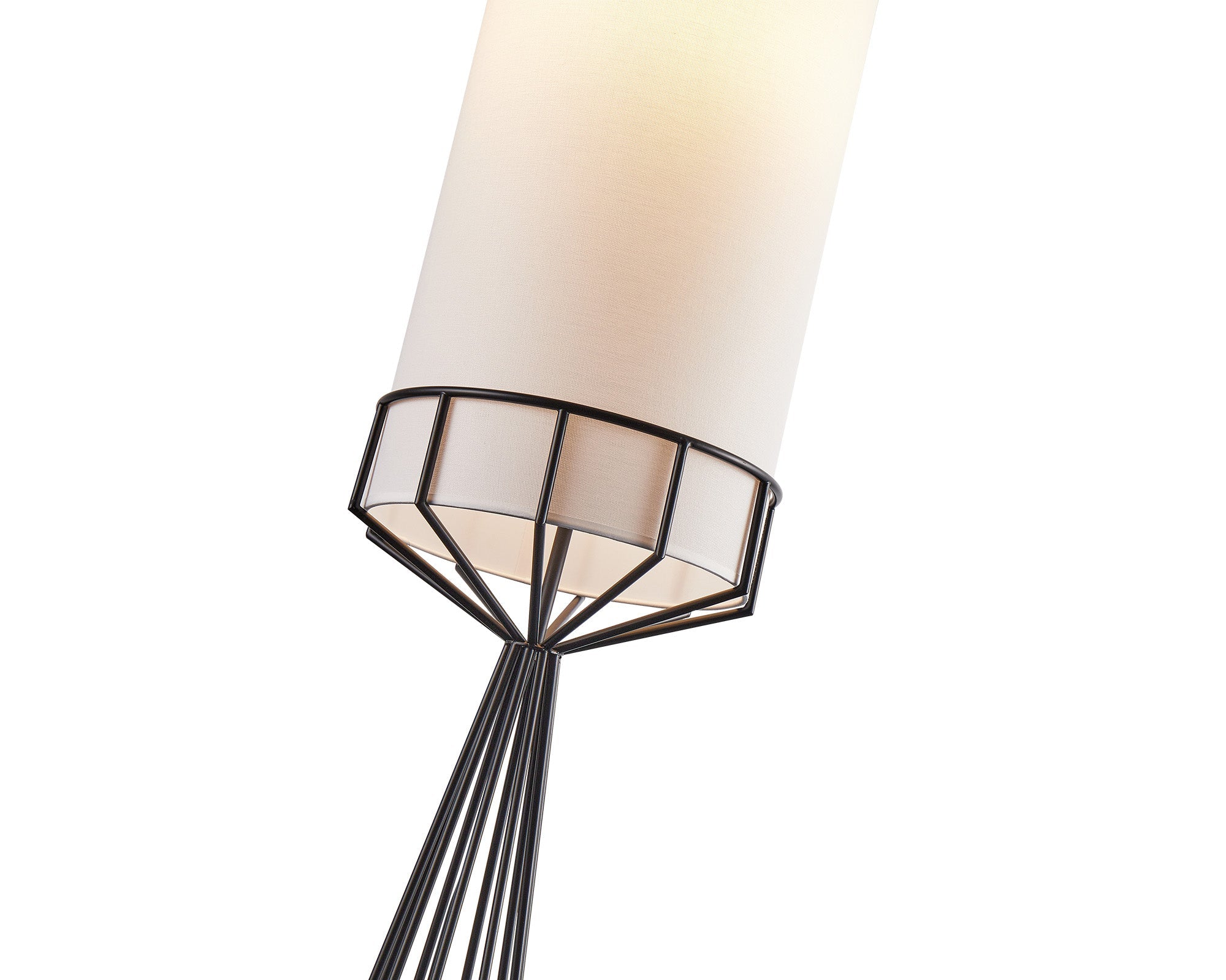 Faro Floor Lamp - Matt Black & White Linen