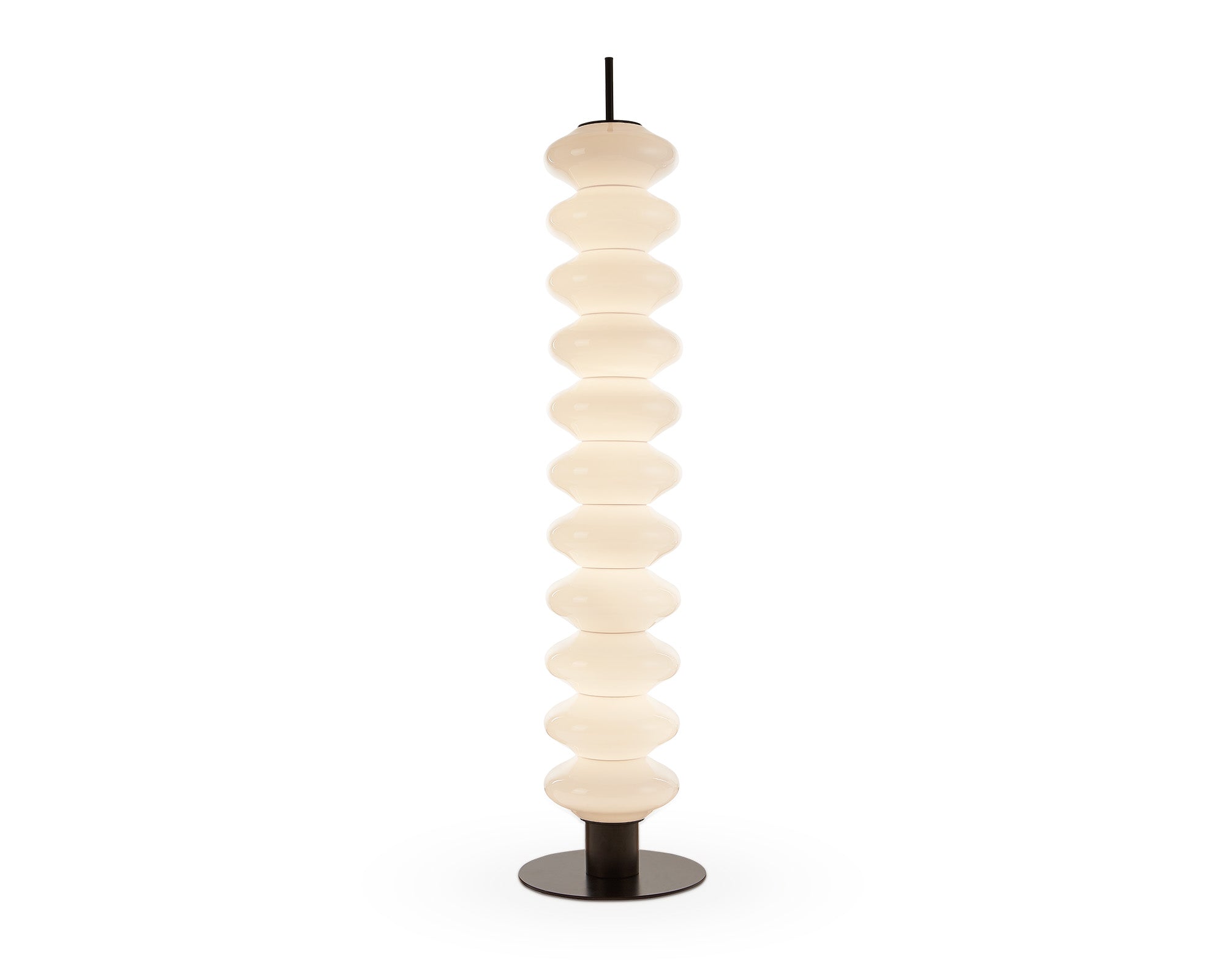 Jana Floor Lamp - Glass, Black Iron Base
