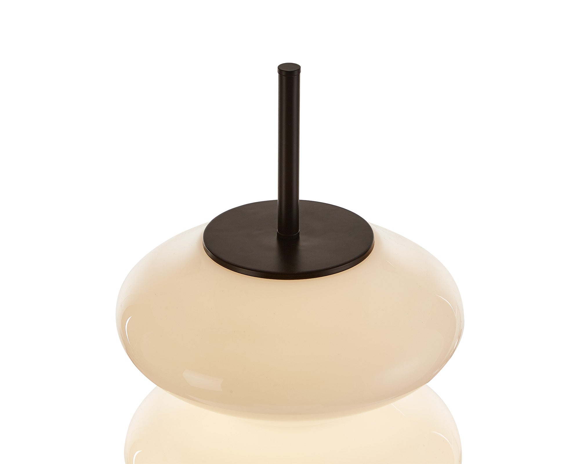 Jana Floor Lamp - Glass, Black Iron Base