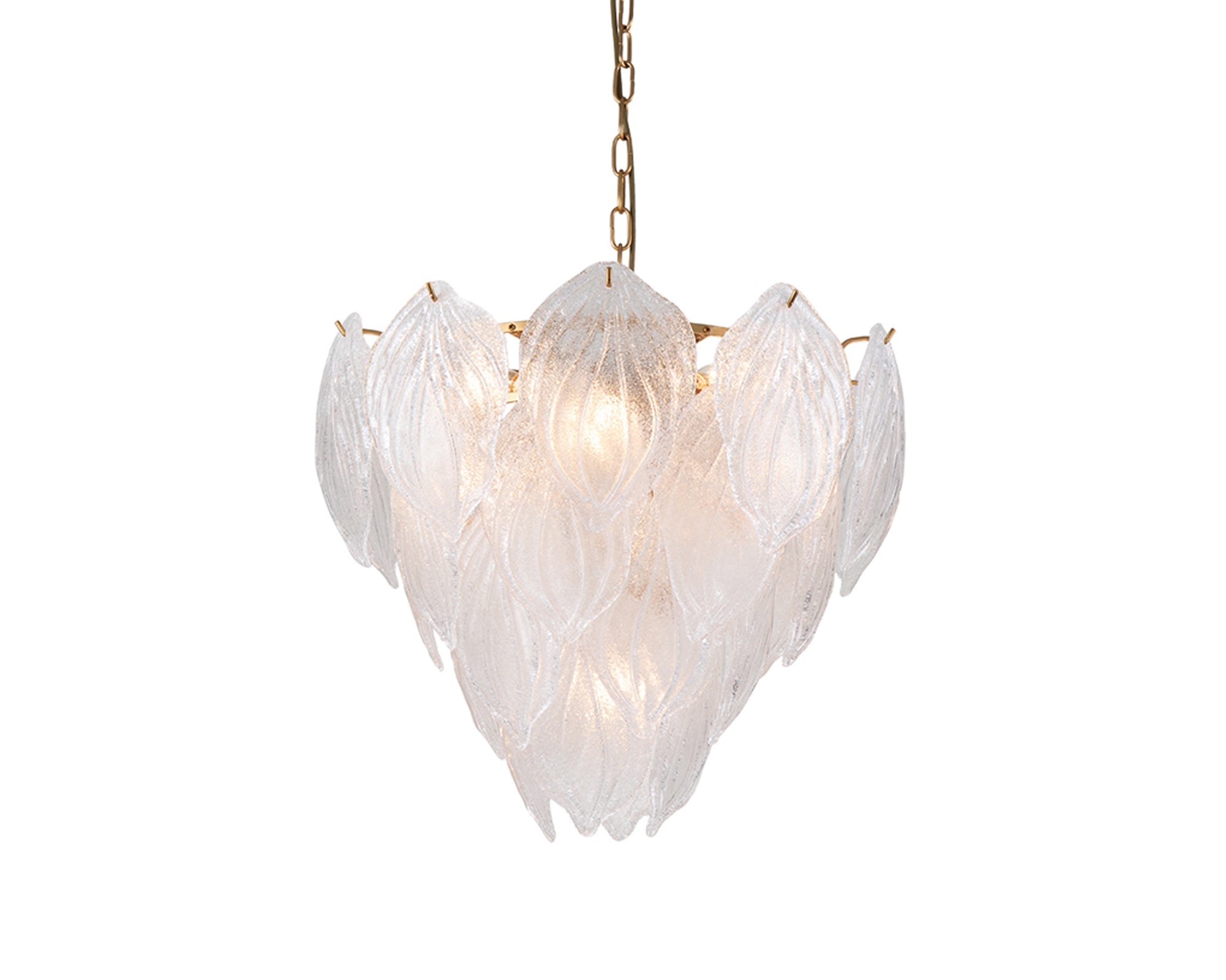 Gina Pendant Lamp - Brushed Brass Finish, Cast Glass