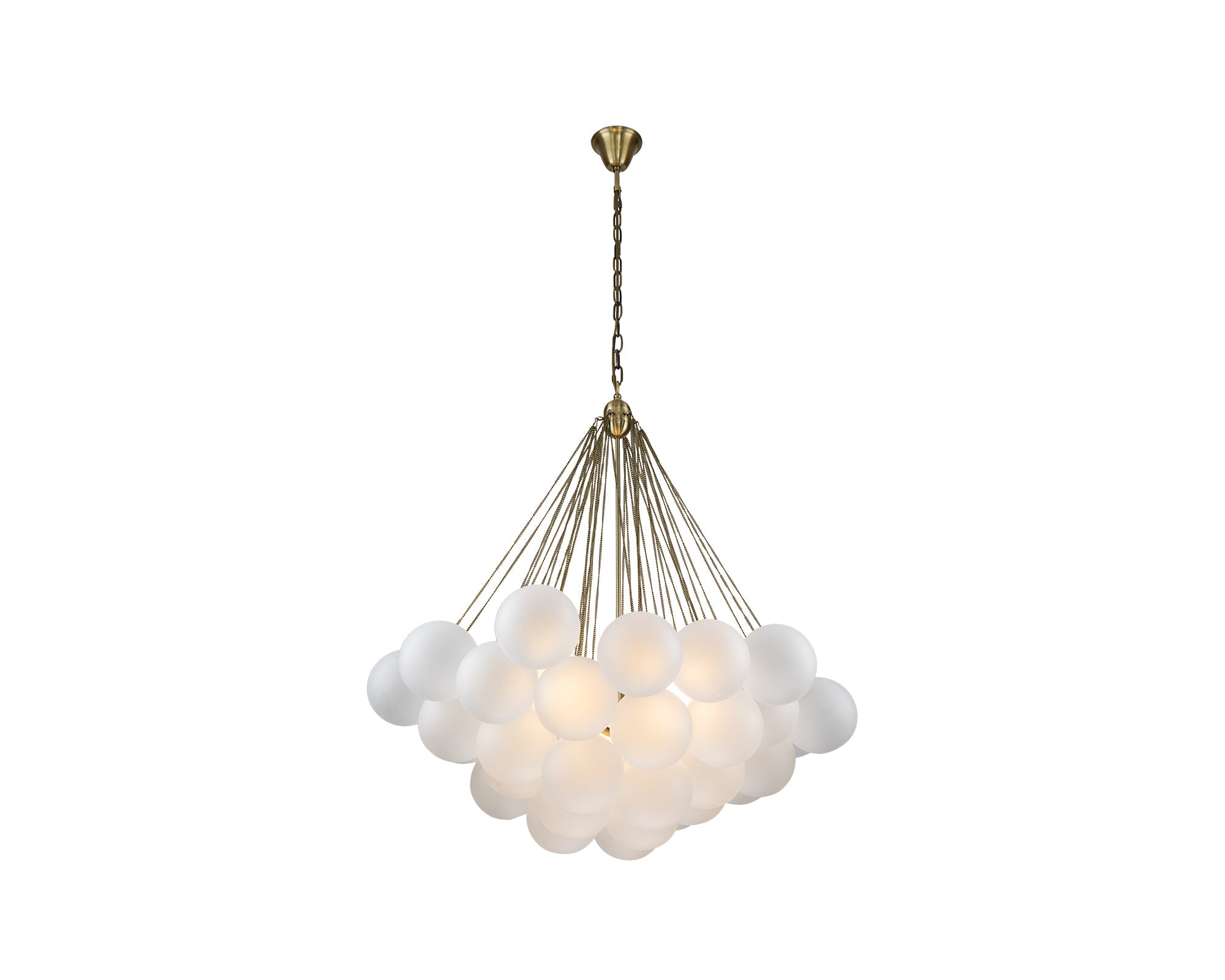 Cloud Pendant Lamp - Antique Brass and Cloudy glass