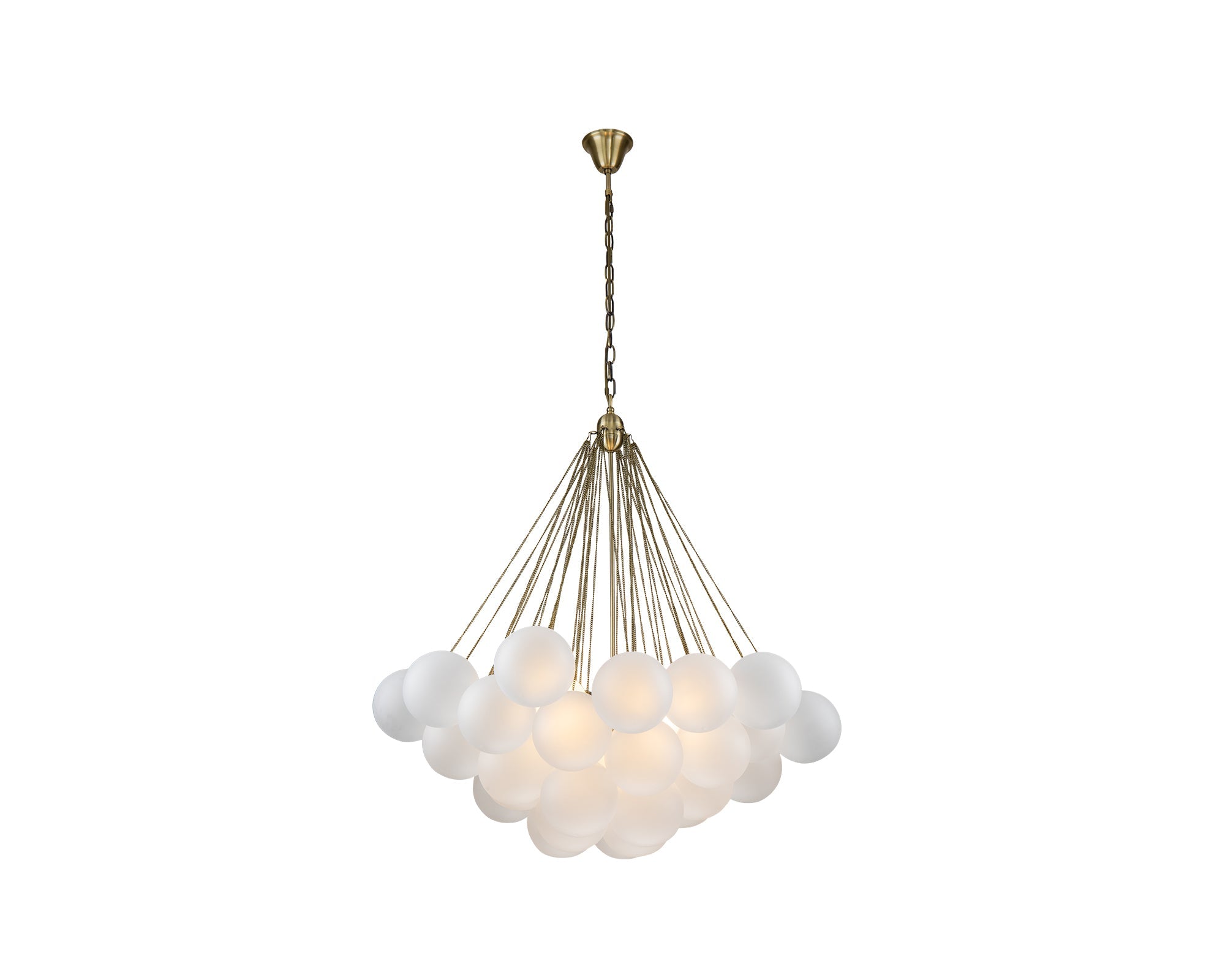 Cloud Pendant Lamp - Antique Brass and Cloudy glass