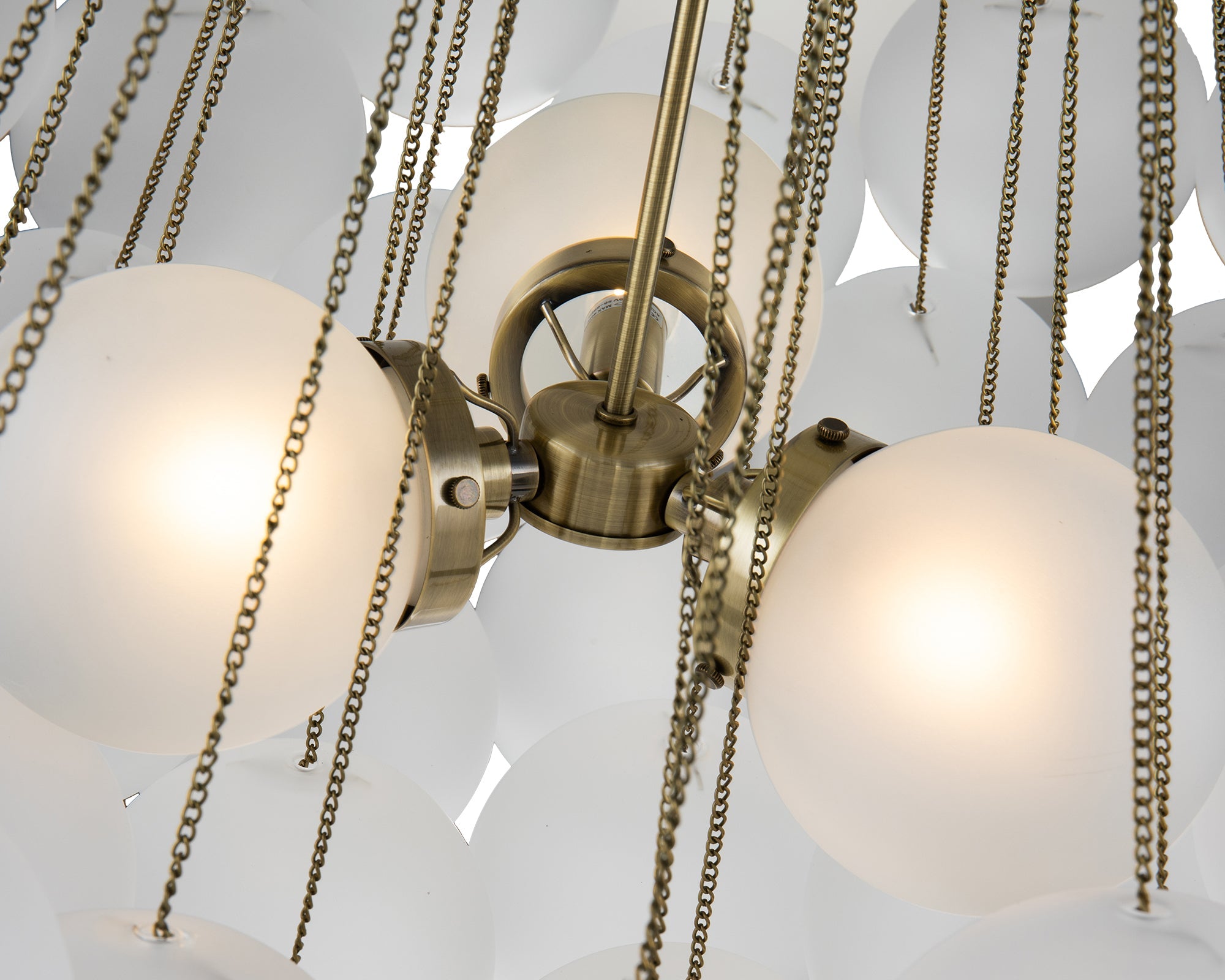 Cloud Pendant Lamp - Antique Brass and Cloudy glass