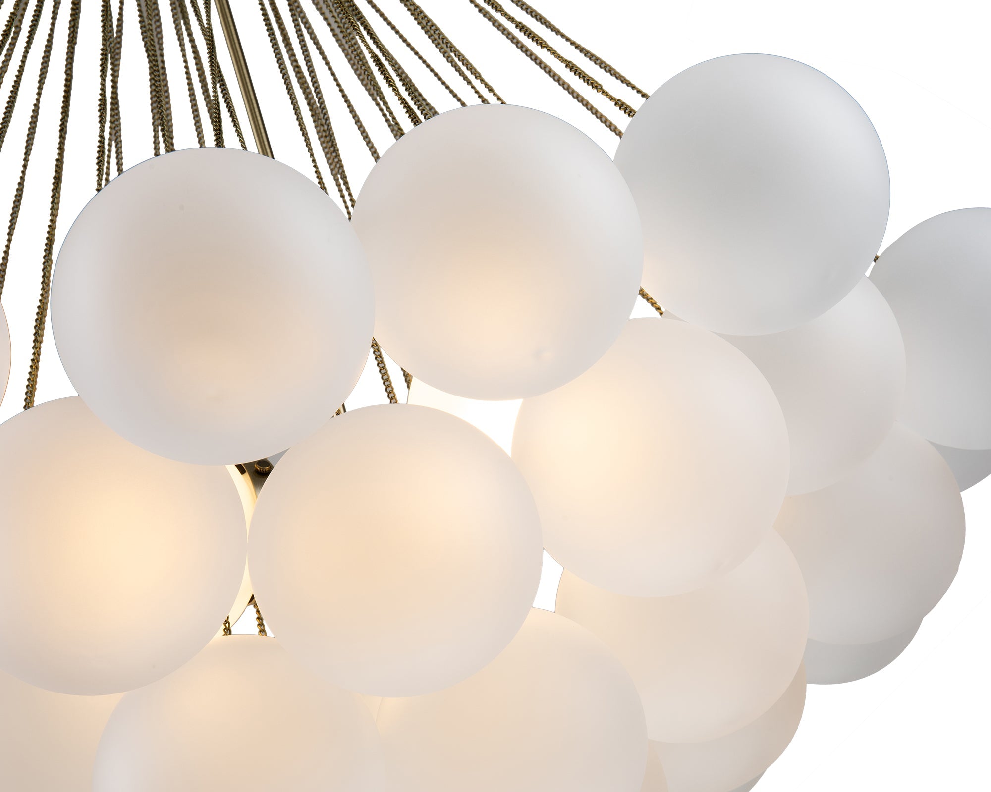 Cloud Pendant Lamp - Antique Brass and Cloudy glass