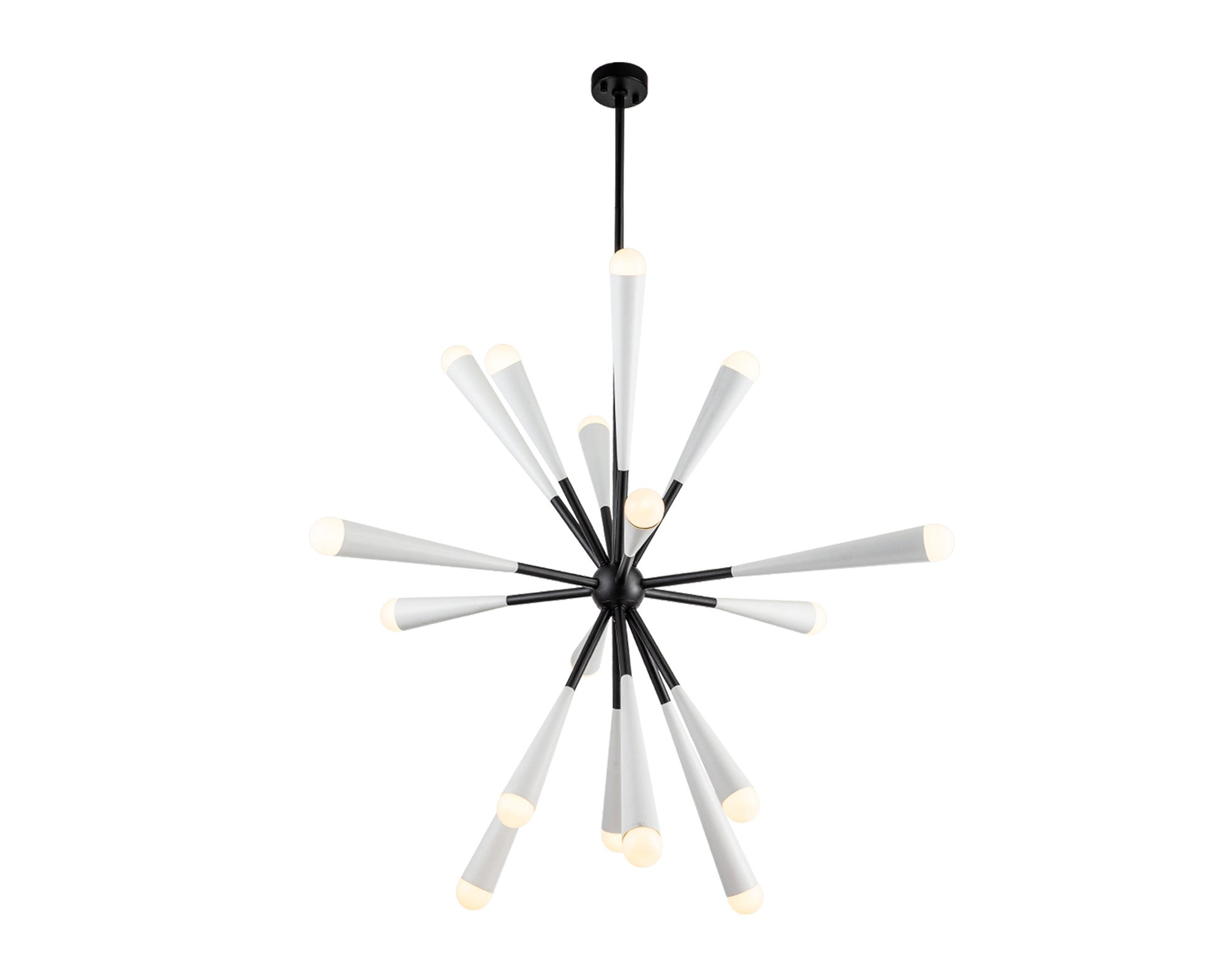 Pheonix Pendant Lamp - Matt White Steel, White Glass