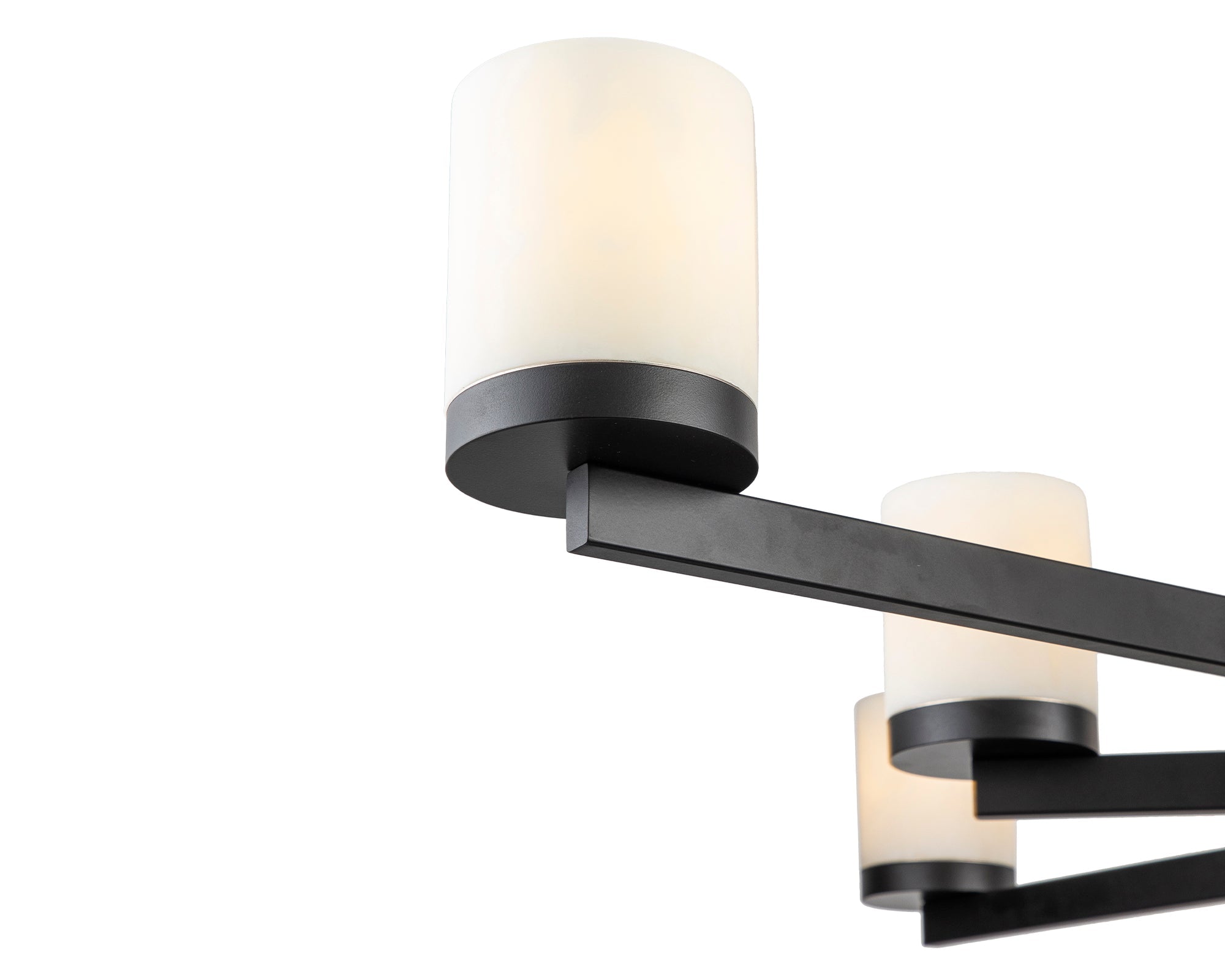 Olina Pendant Lamp - Matt Black, White Alabaster