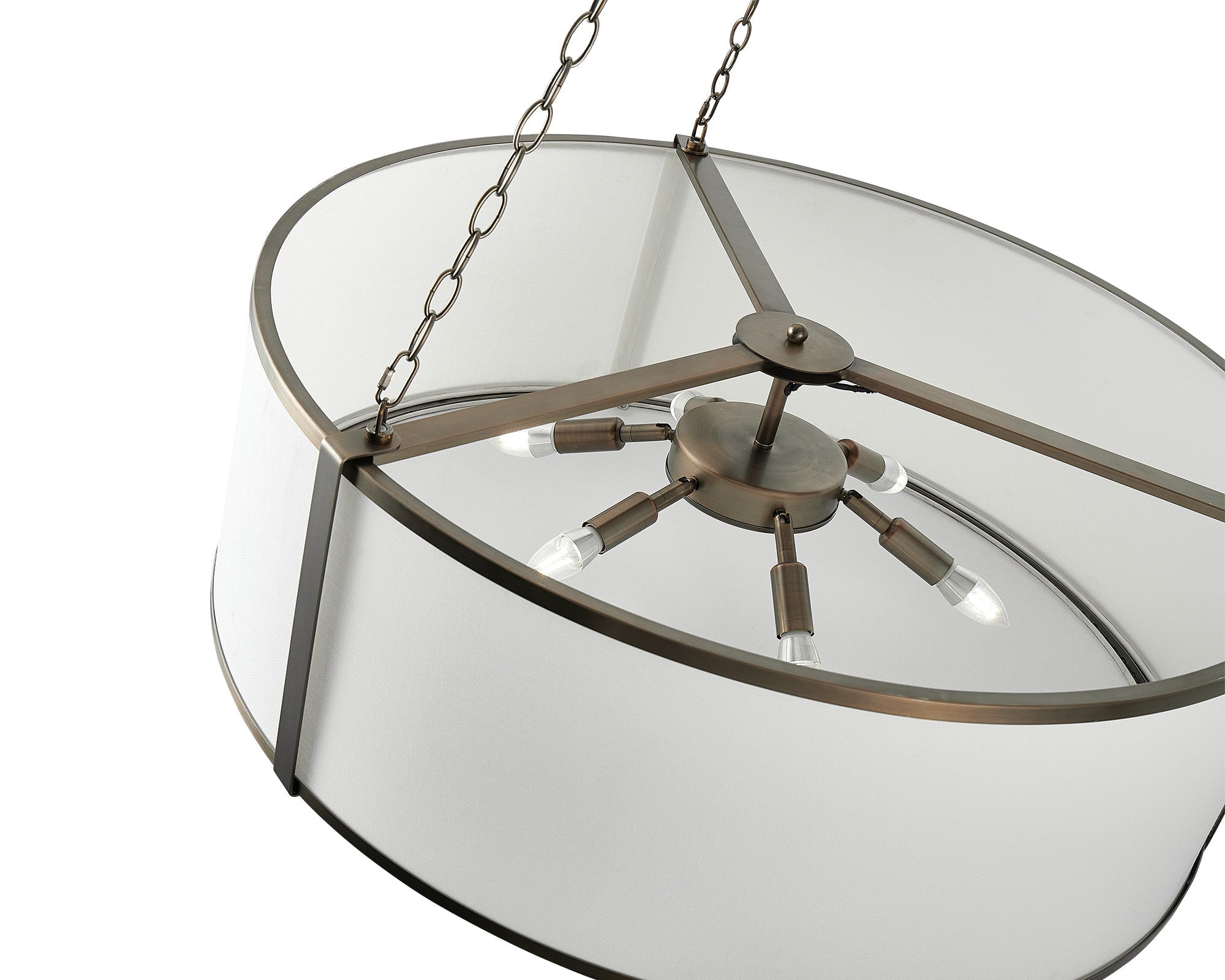 Baltimore Pendant Lamp - Antique Brass & White Linen