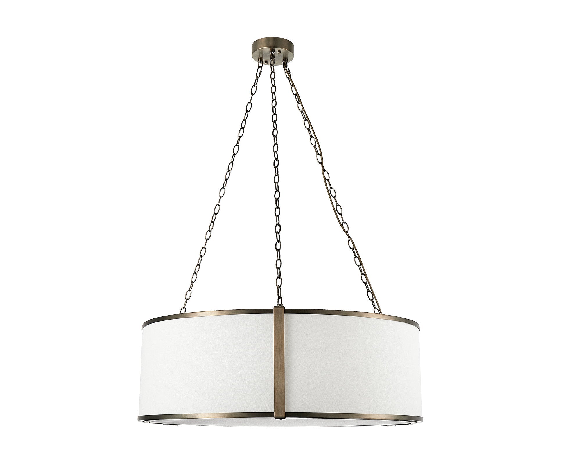 Baltimore Pendant Lamp - Antique Brass & White Linen