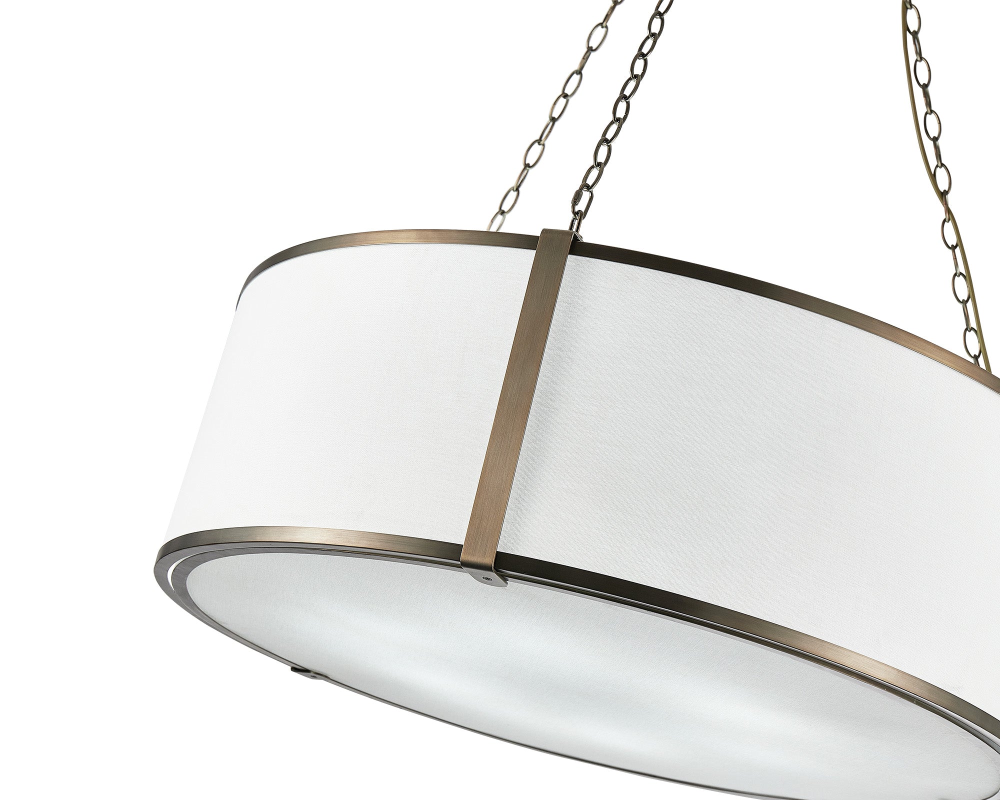 Baltimore Pendant Lamp - Antique Brass & White Linen