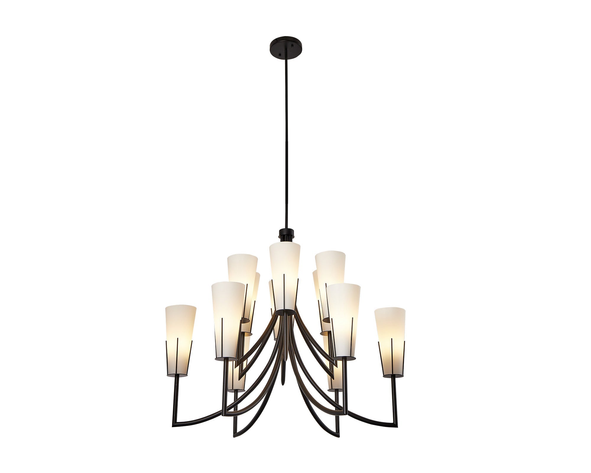 Magestic Chandelier - Black & White Glass