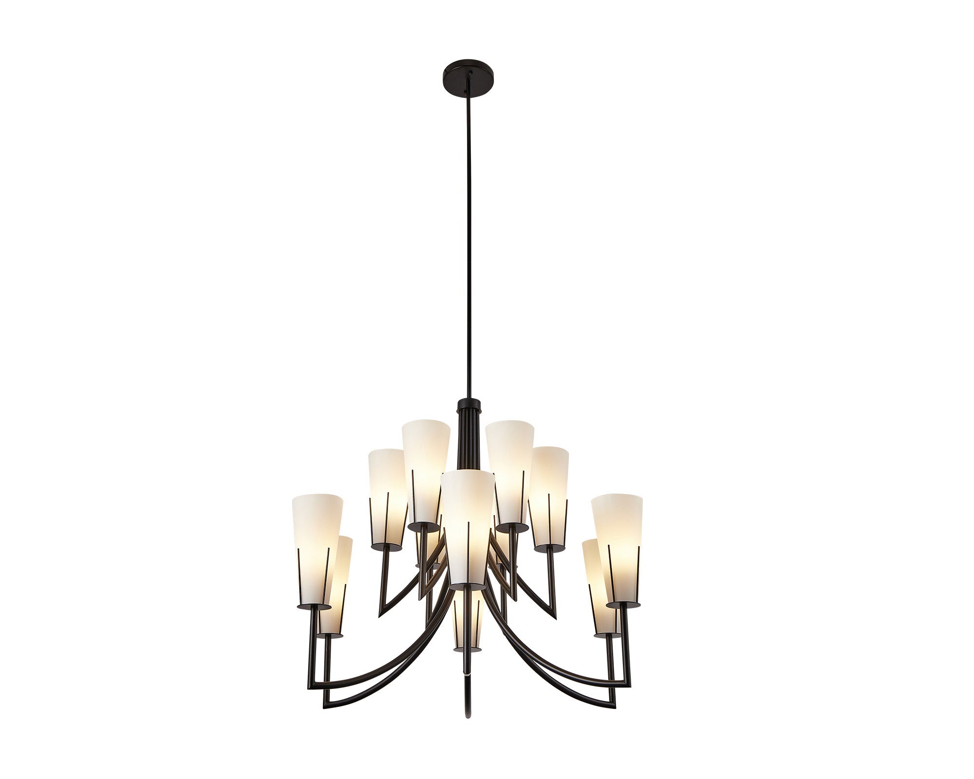 Magestic Chandelier - Black & White Glass