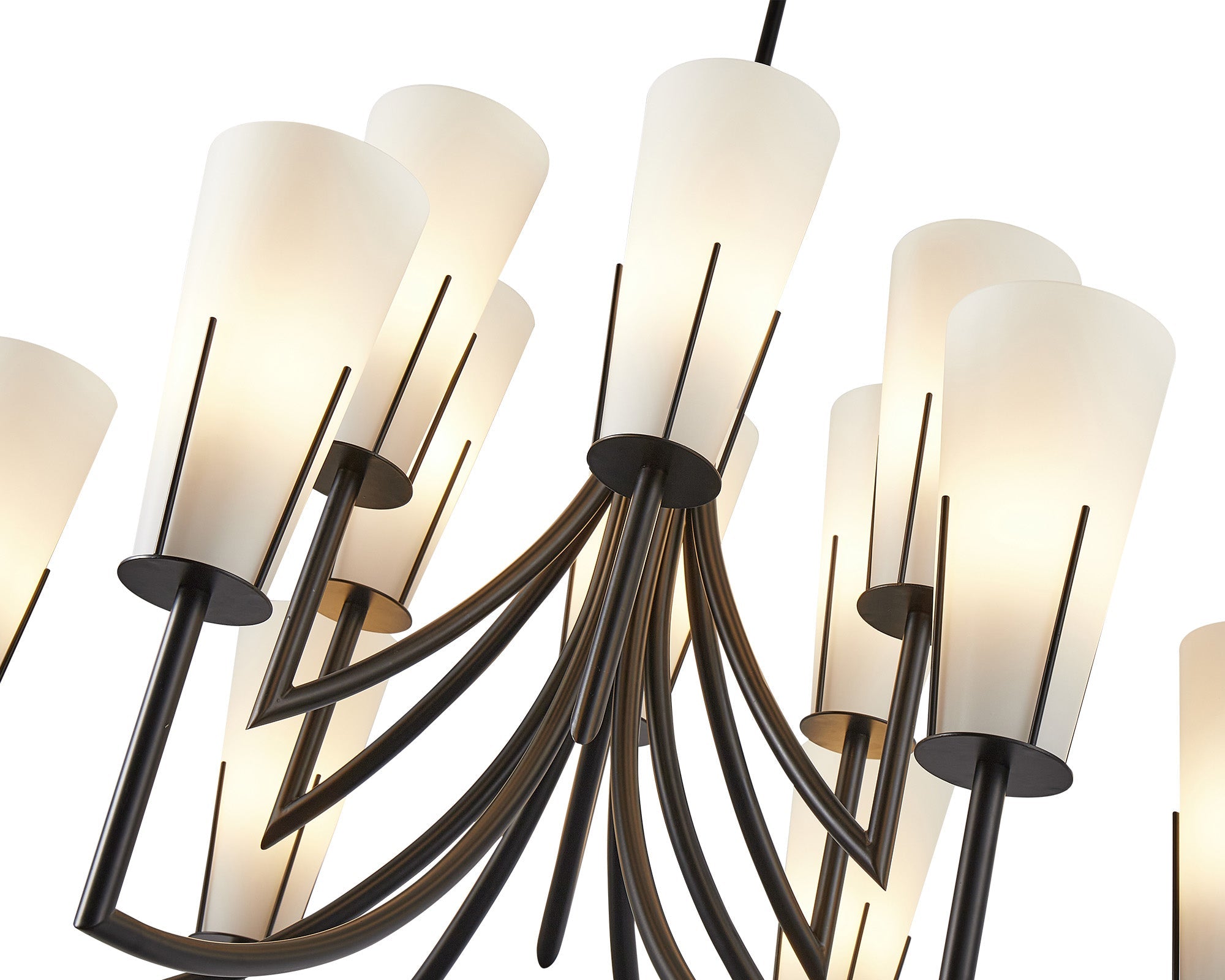 Magestic Chandelier - Black & White Glass