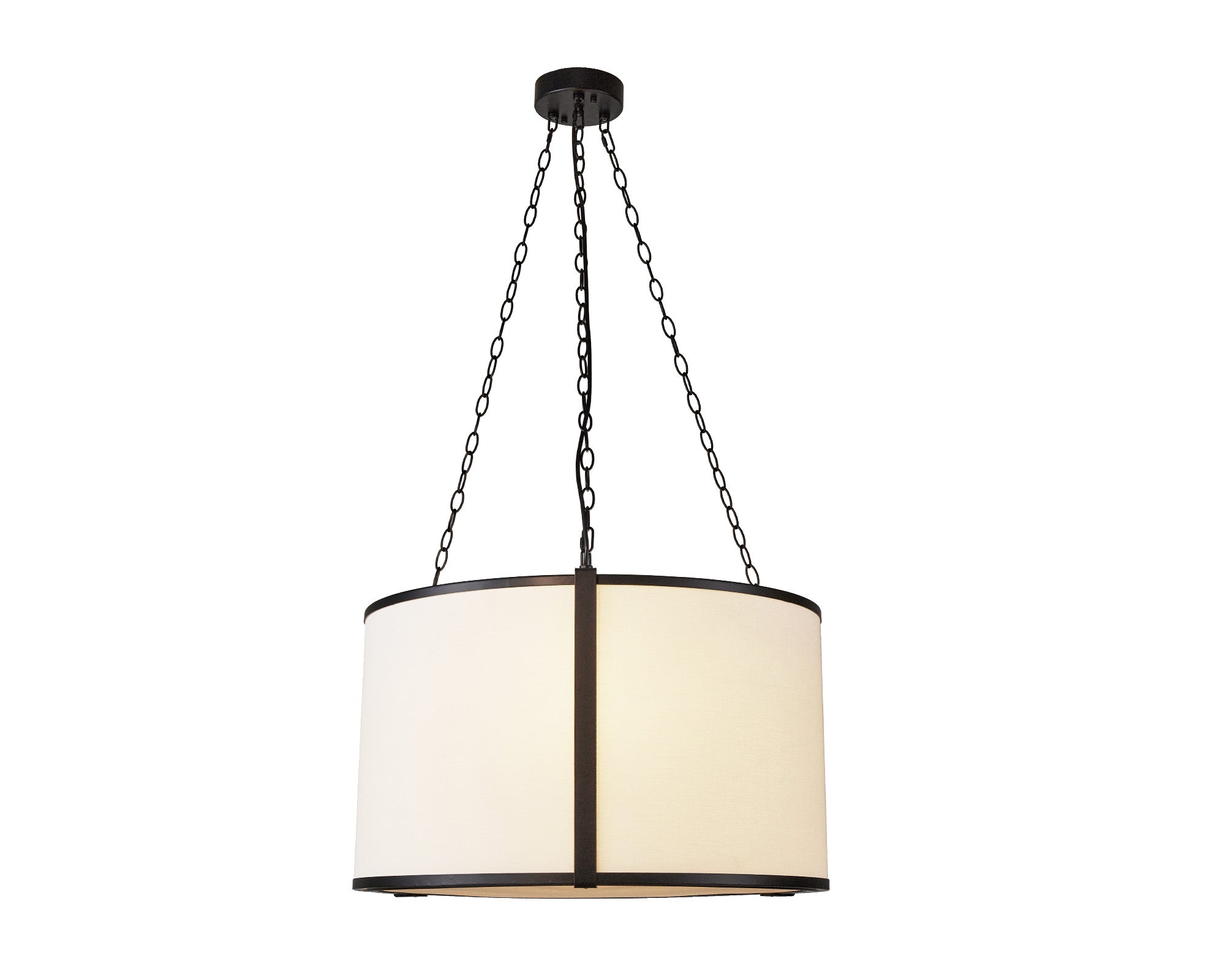 Baltimore Pendant Lamp - Matt Black & White Linen