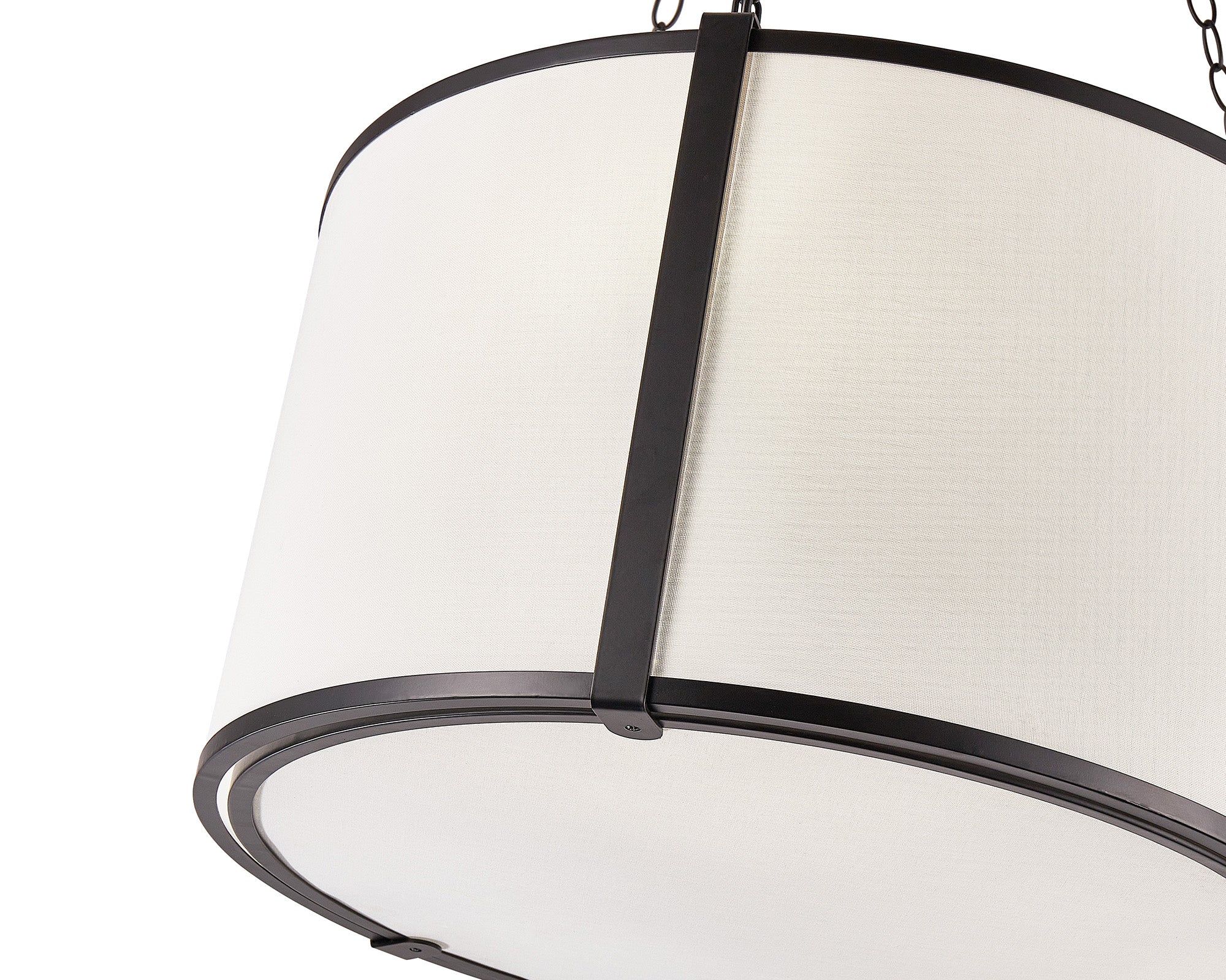 Baltimore Pendant Lamp - Matt Black & White Linen