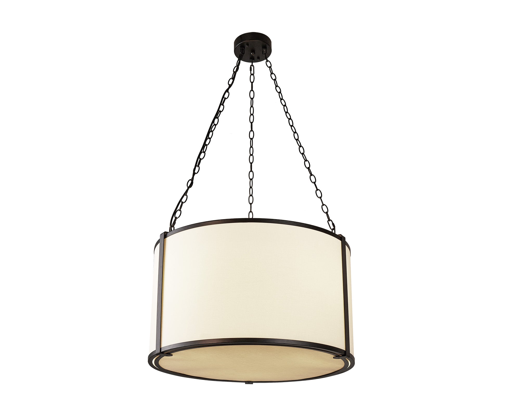 Baltimore Pendant Lamp - Matt Black & White Linen