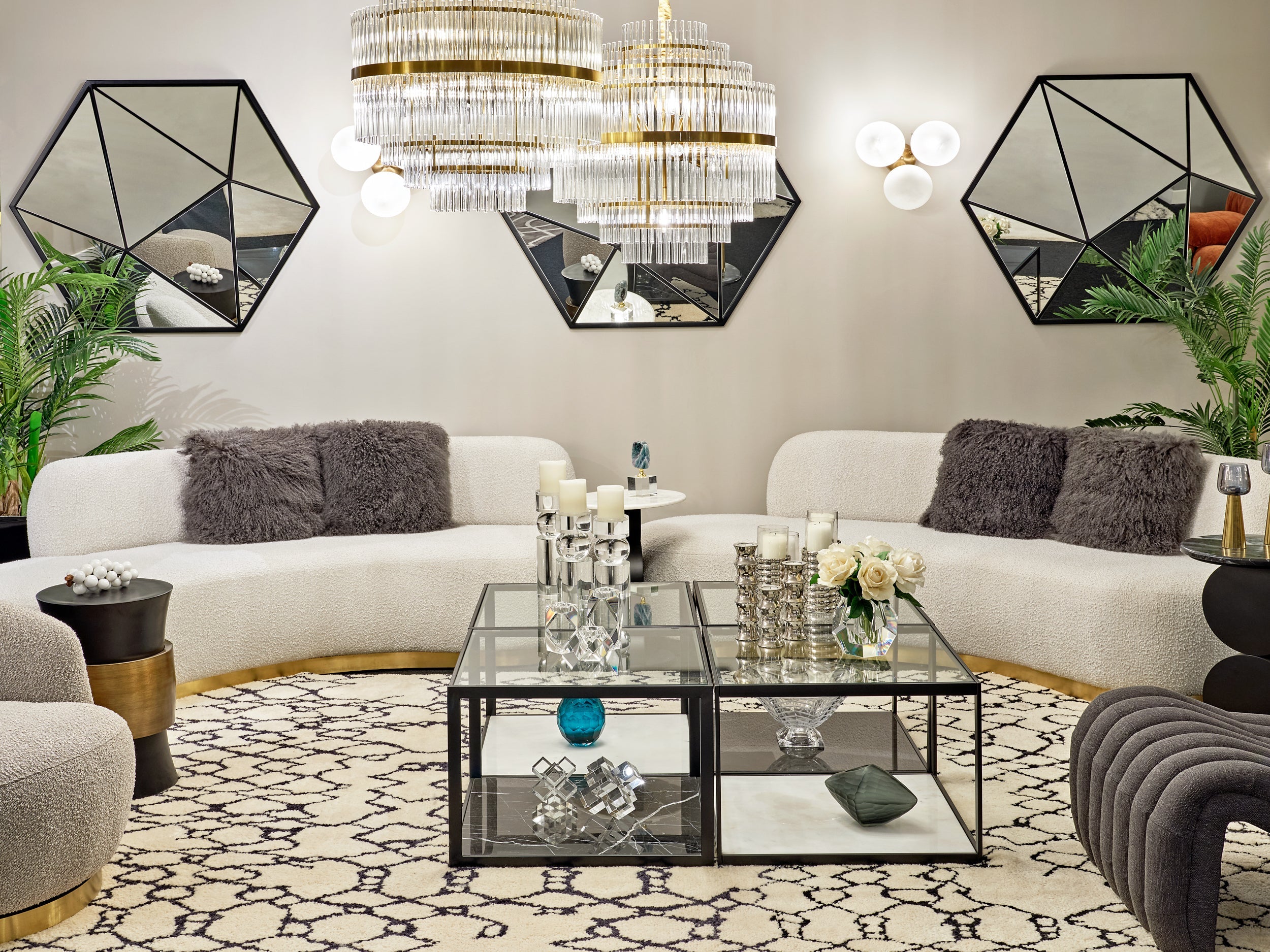 Gem Pendant Lamp - Brass Finish, Clear Glass