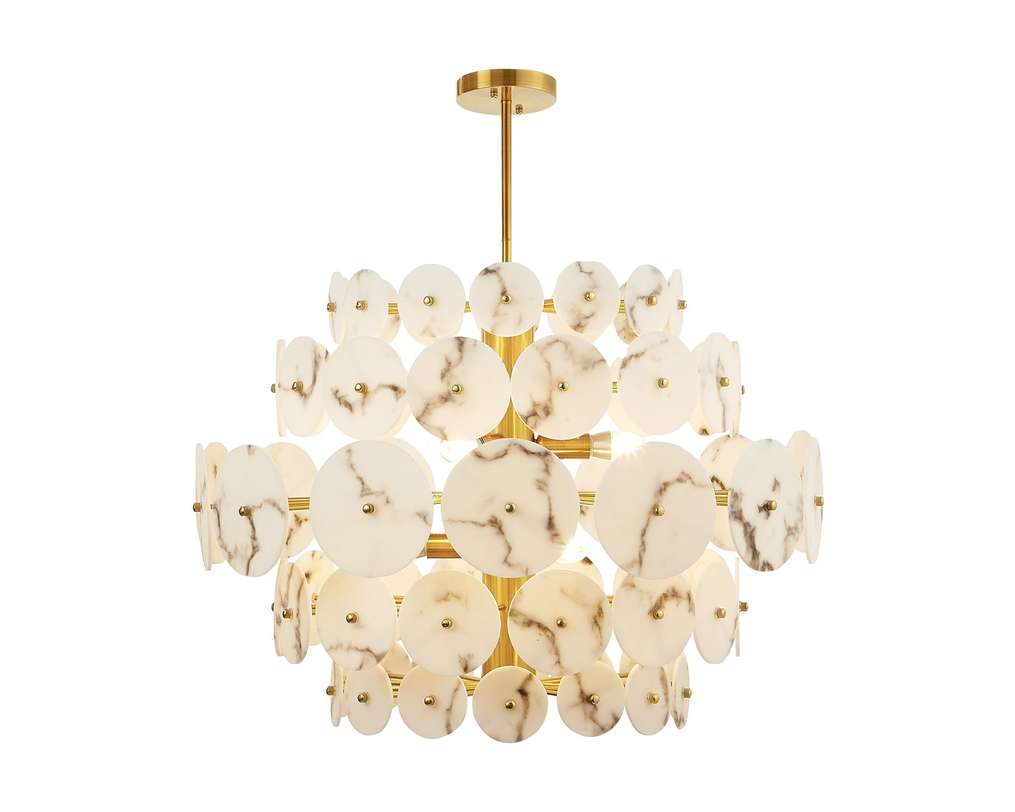 Momo Chandelier - Antique Brass & Alabaster
