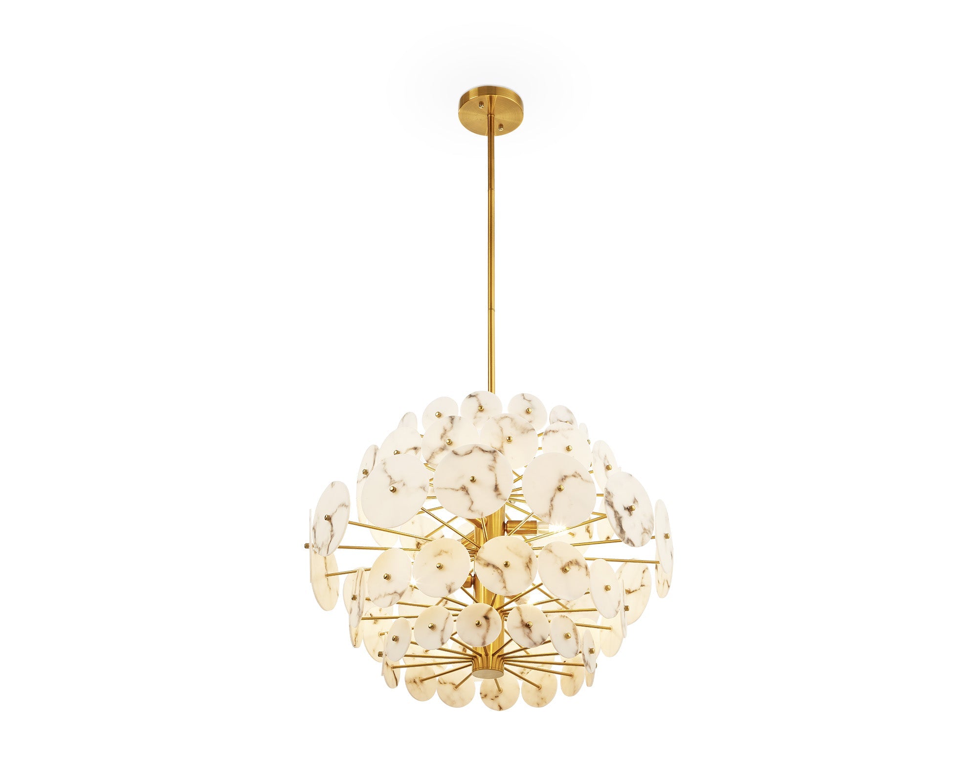 Momo Chandelier - Antique Brass & Alabaster