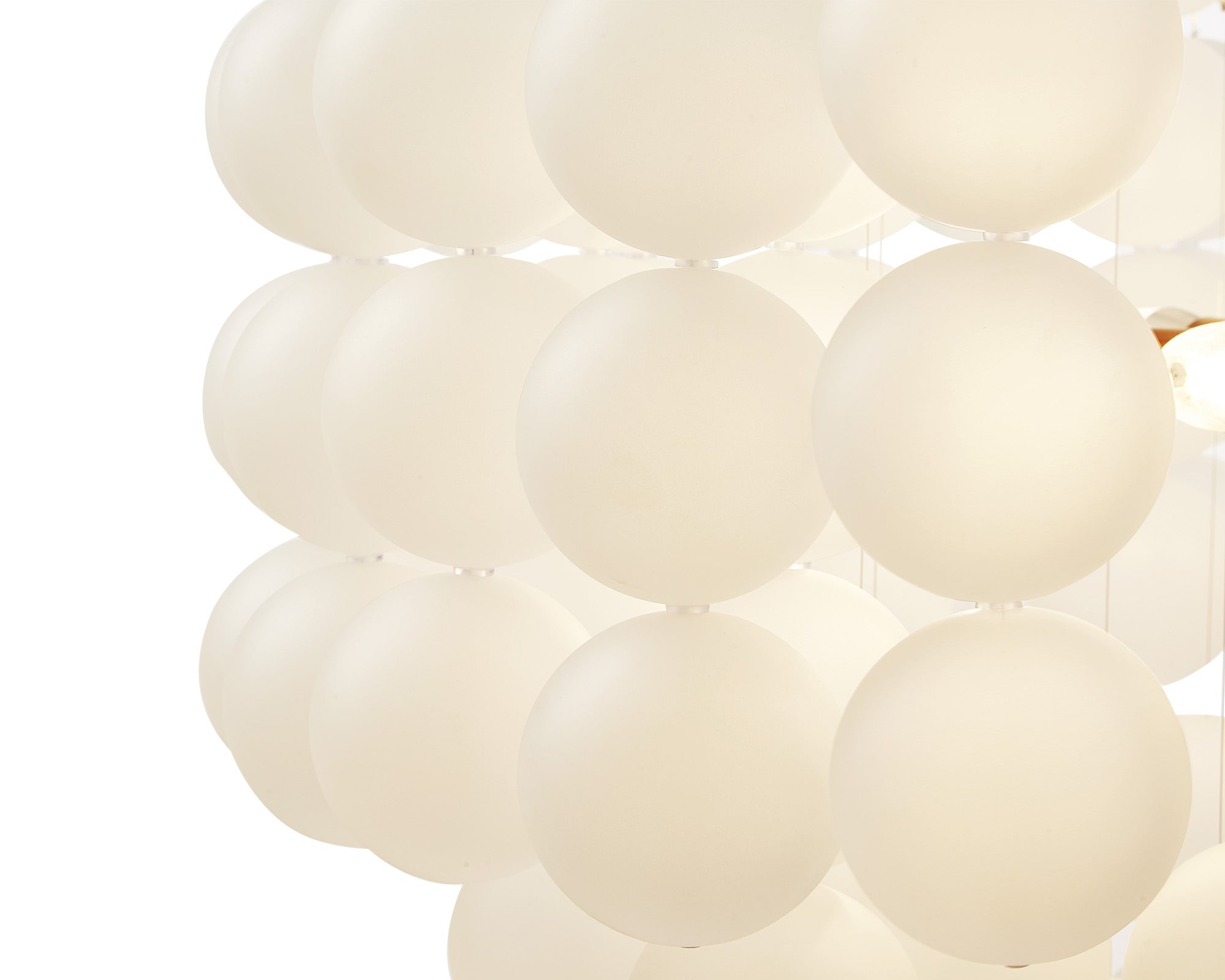 Moon Chandelier - Antique Brushed Brass & Frosted Glass