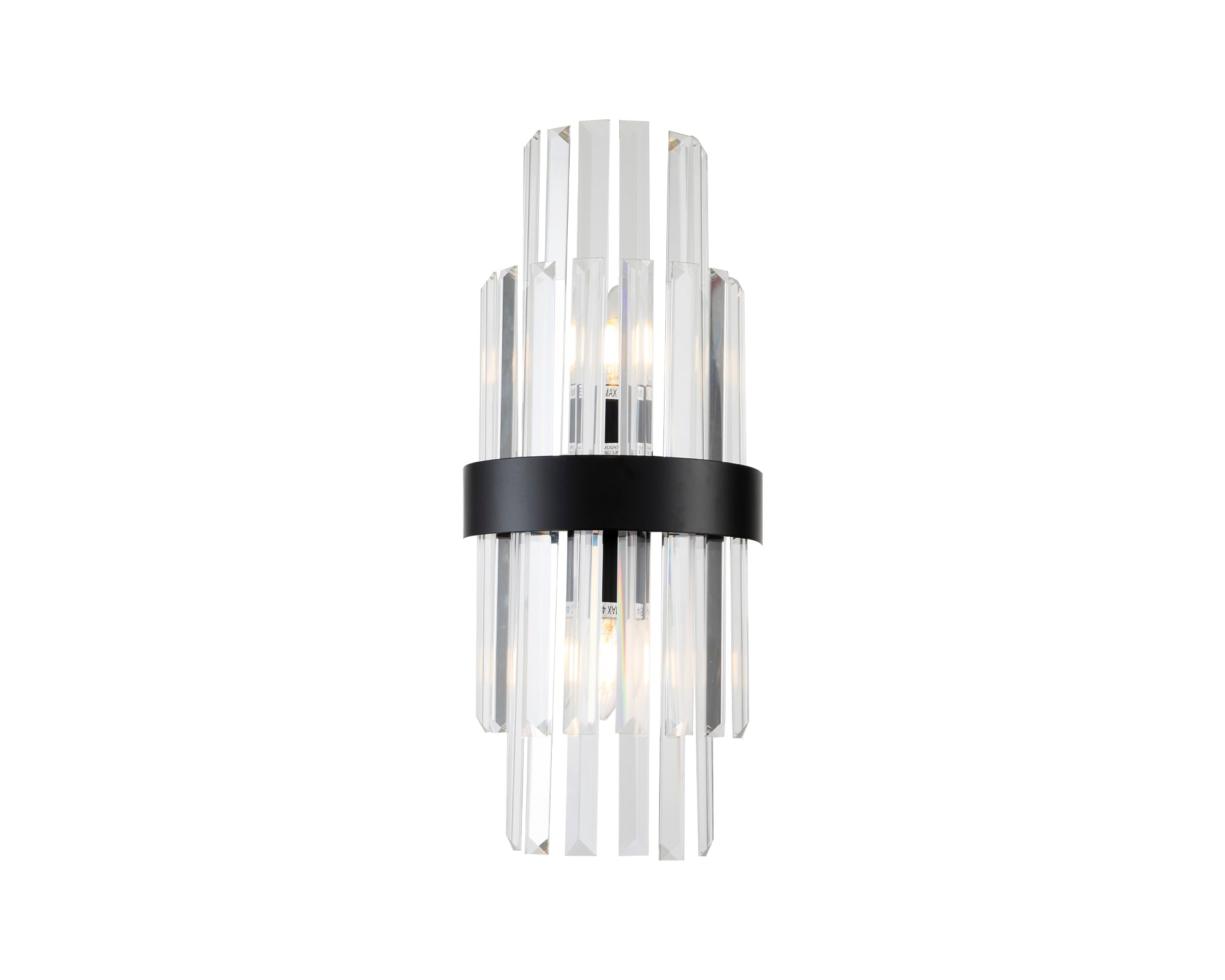 Regency Wall Lamp - Matt Black and Clear glass