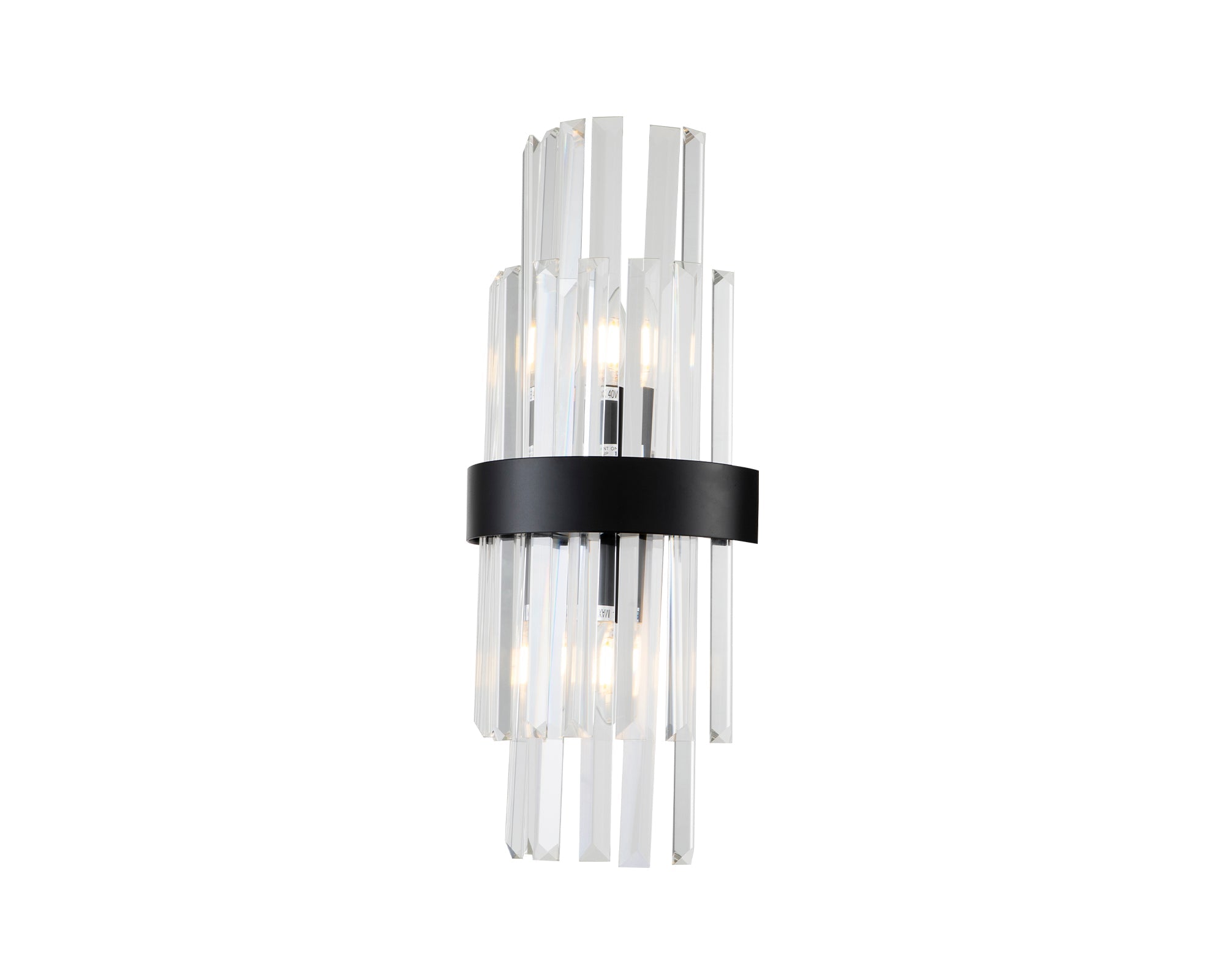 Regency Wall Lamp - Matt Black and Clear glass