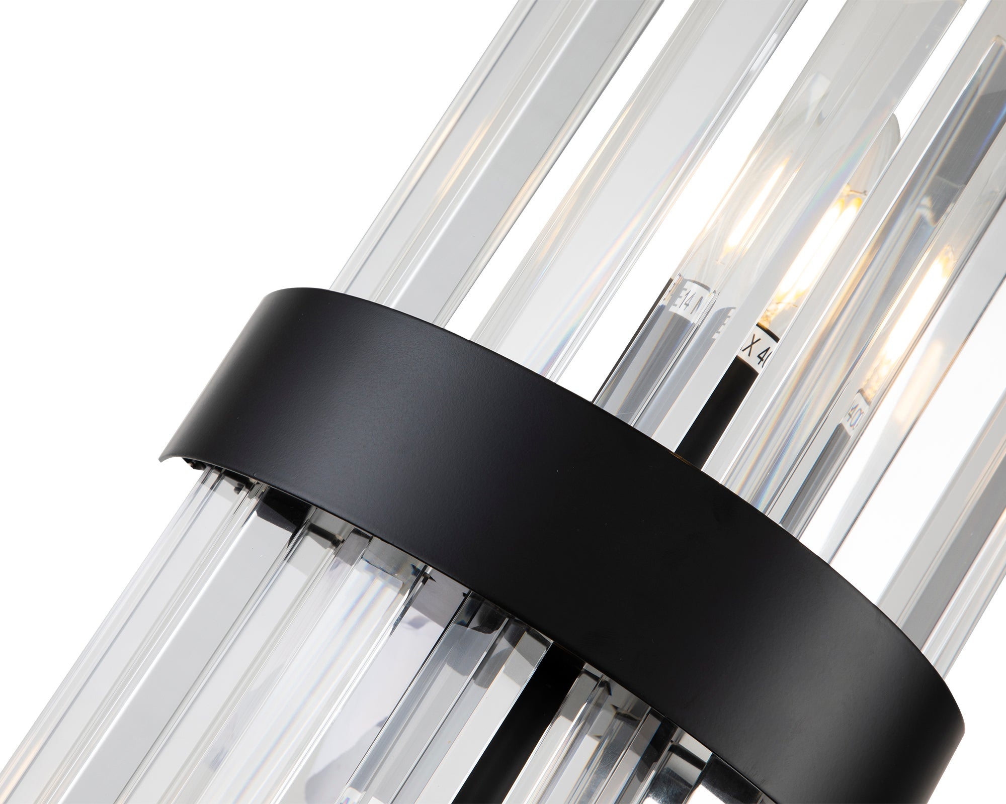Regency Wall Lamp - Matt Black and Clear glass