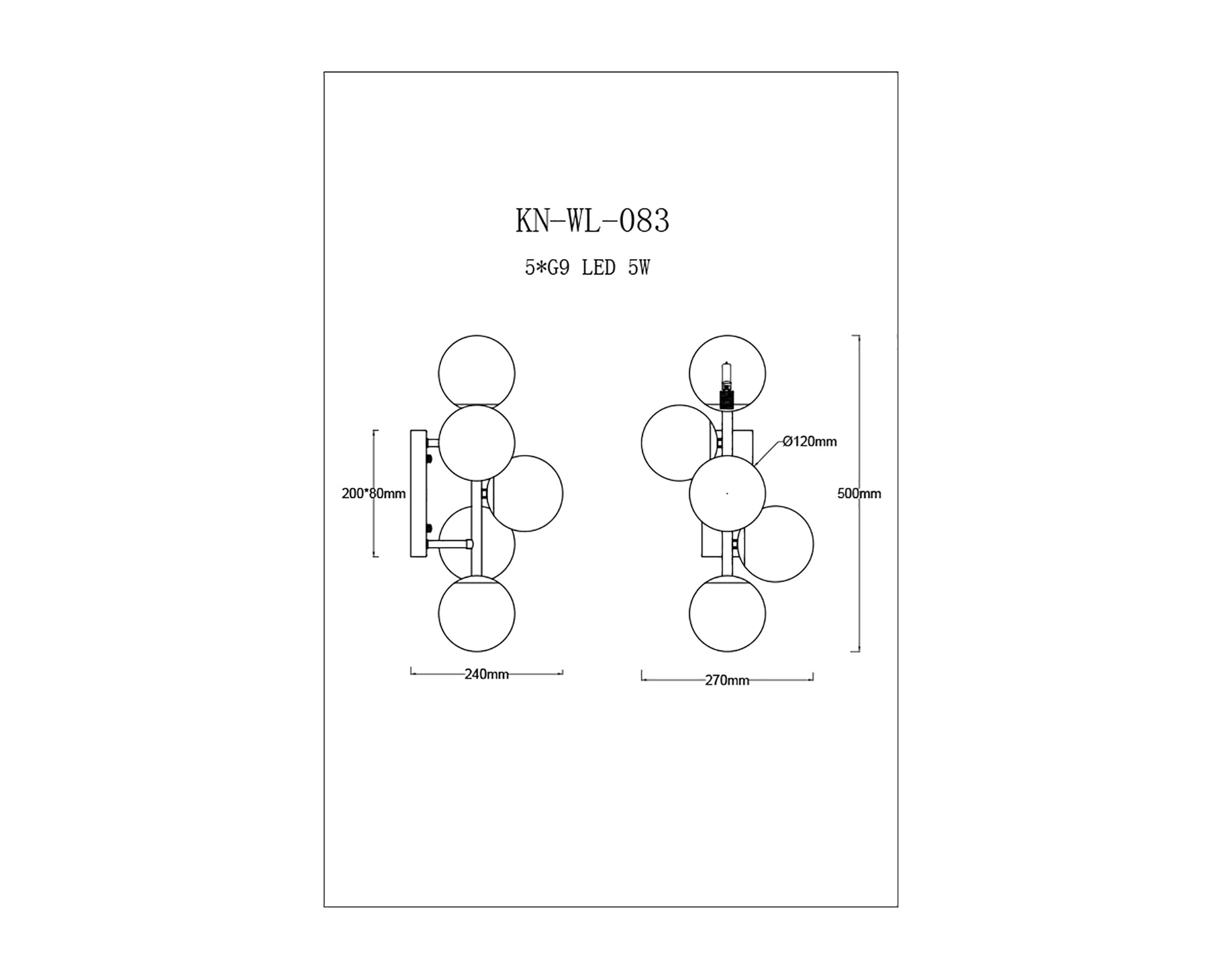 Vanessa Wall Lamp - Opal Glass, Brass Finish