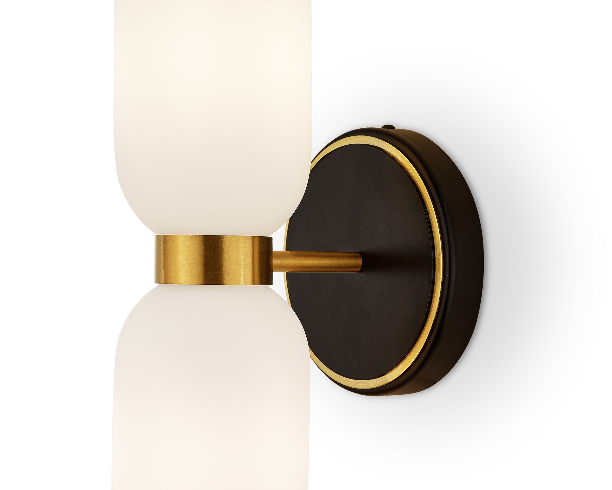 Pawson Wall Light - White, Black & Brass