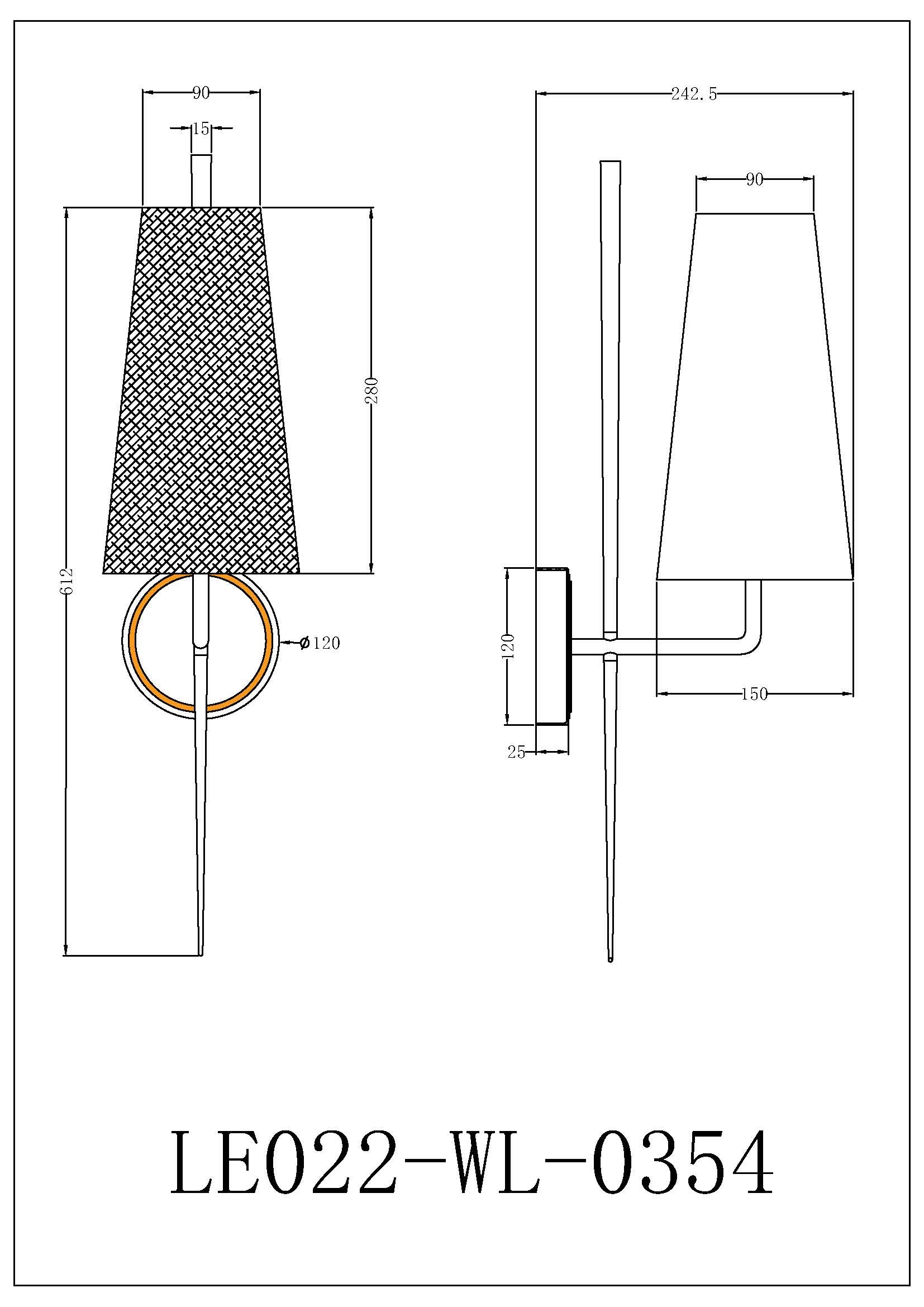 Serpa Wall Light - White, Black & Brass