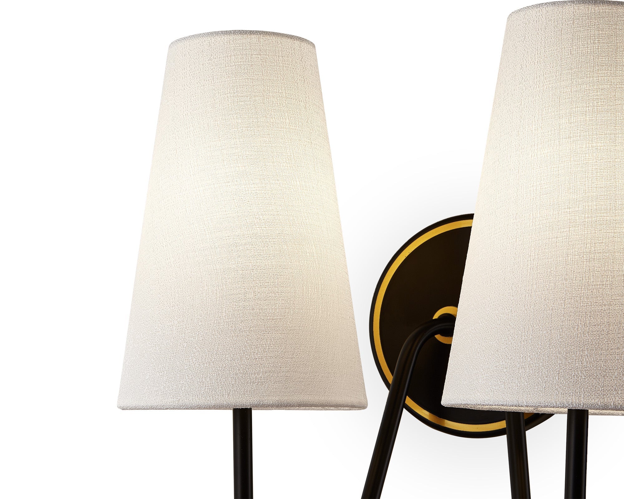 Gildan Wall Light - White, Black & Brass
