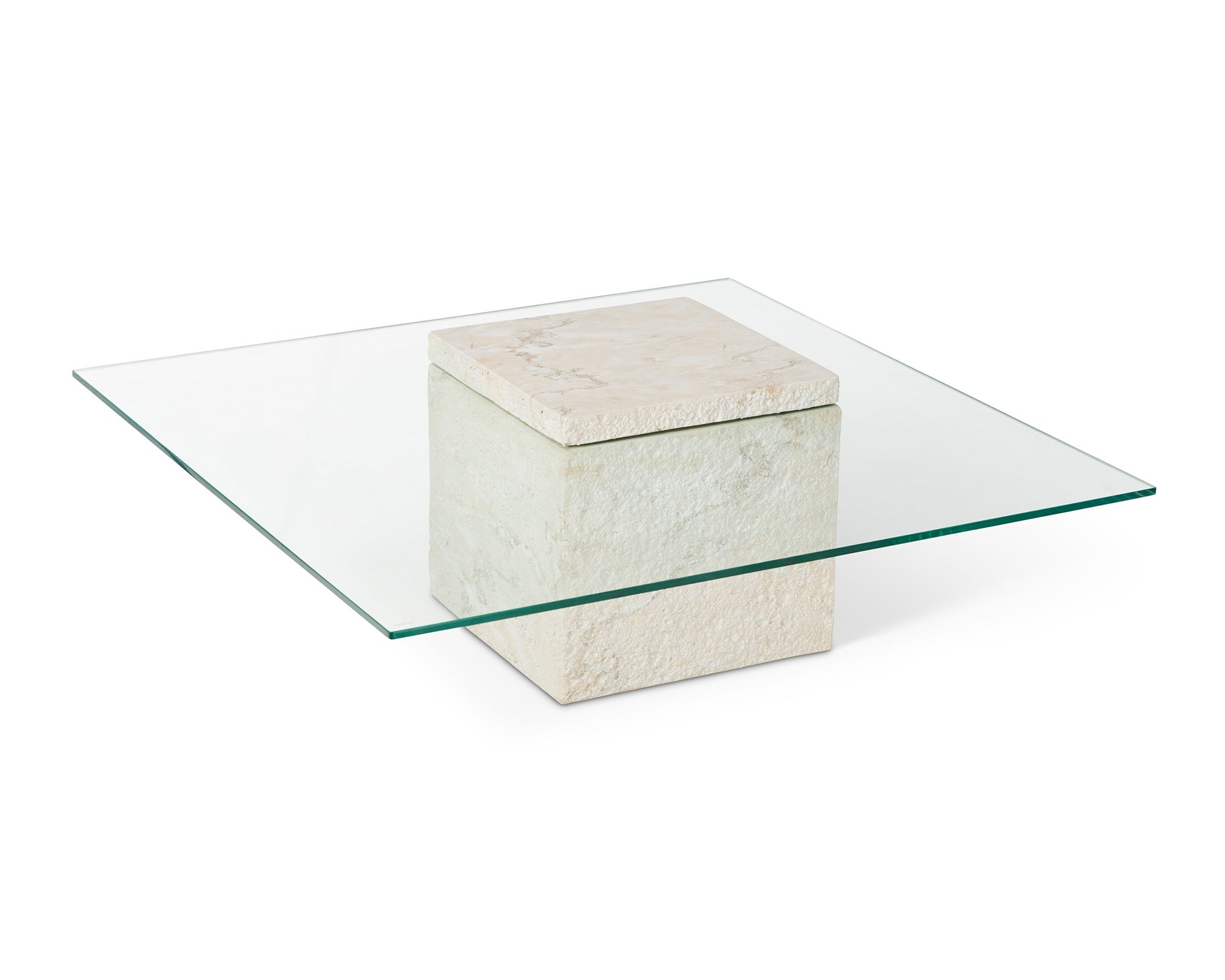 Rock Coffee Table  -  Beige Faux Marble