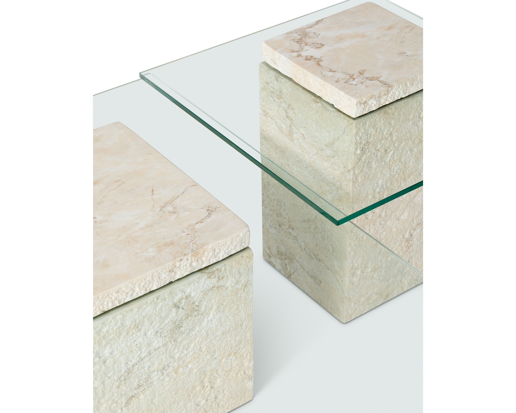 Rock Coffee Table  -  Beige Faux Marble