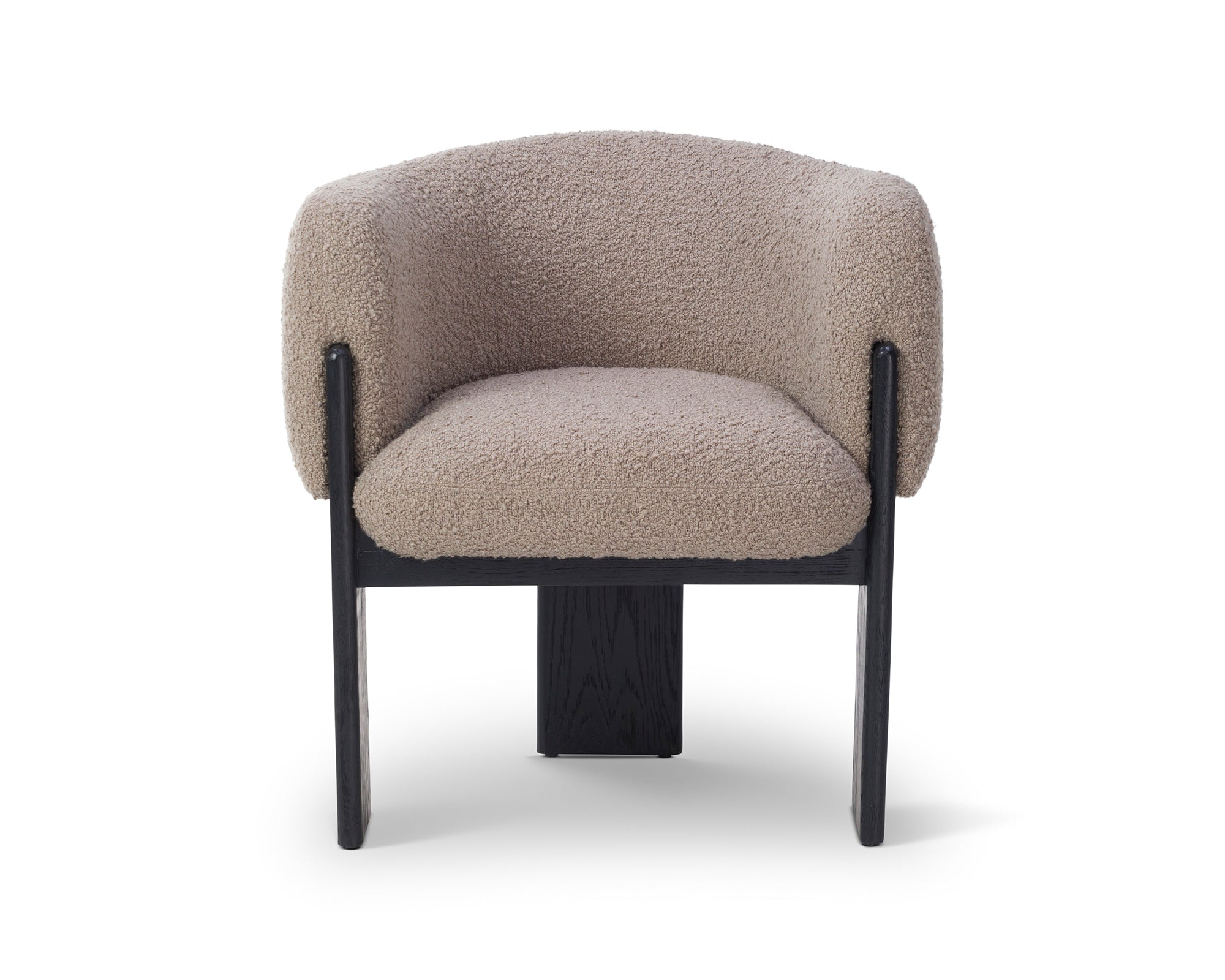 Lucca Dining Chair - Beverly Boucle Espresso Grey & Matt Black Oak