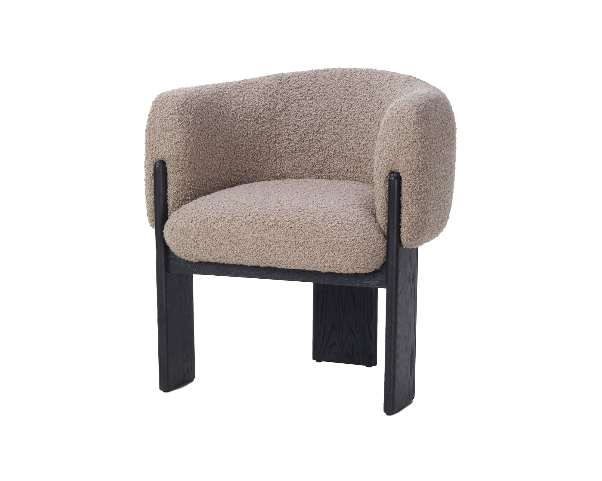Lucca Dining Chair - Beverly Boucle Espresso Grey & Matt Black Oak