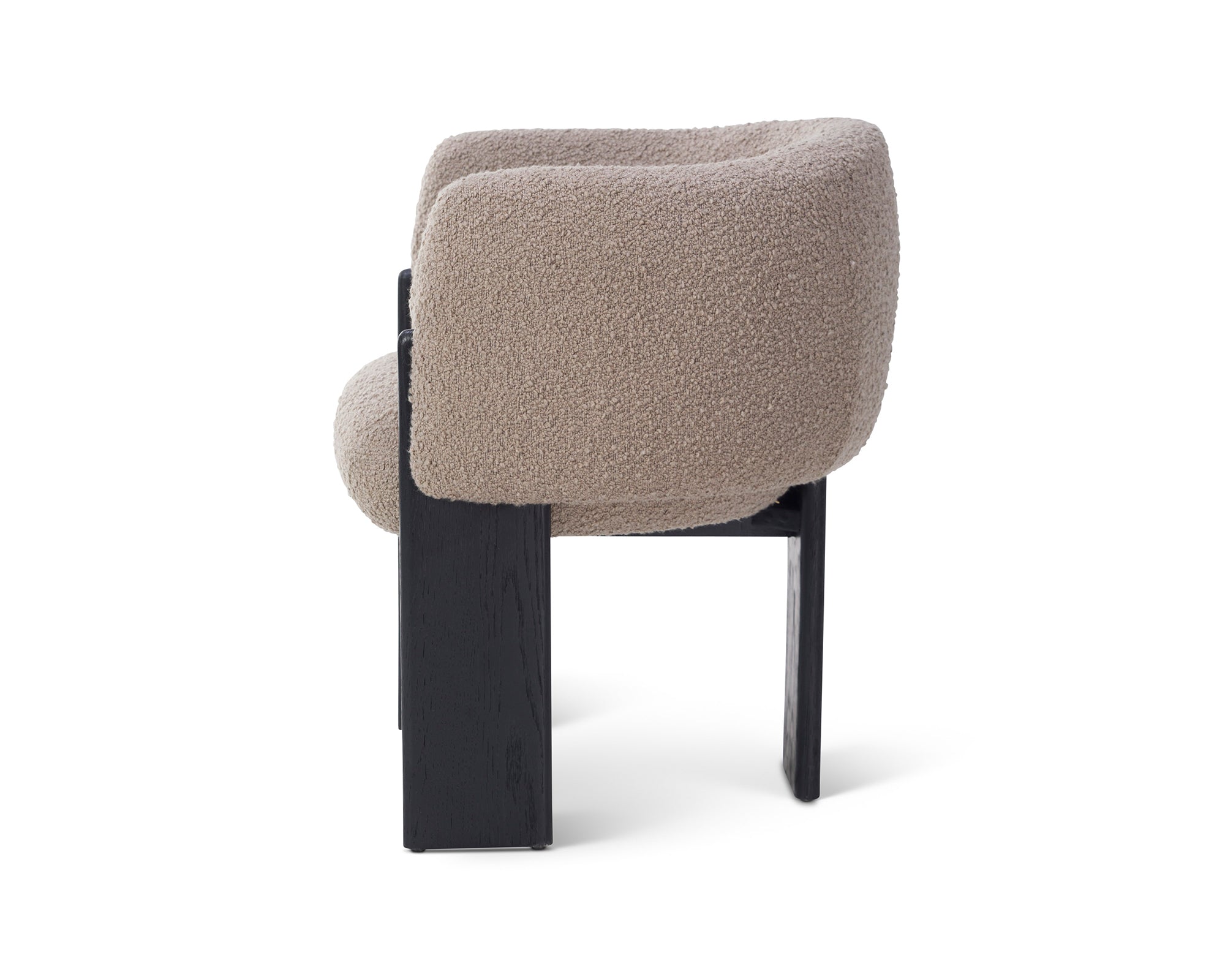 Lucca Dining Chair - Beverly Boucle Espresso Grey & Matt Black Oak