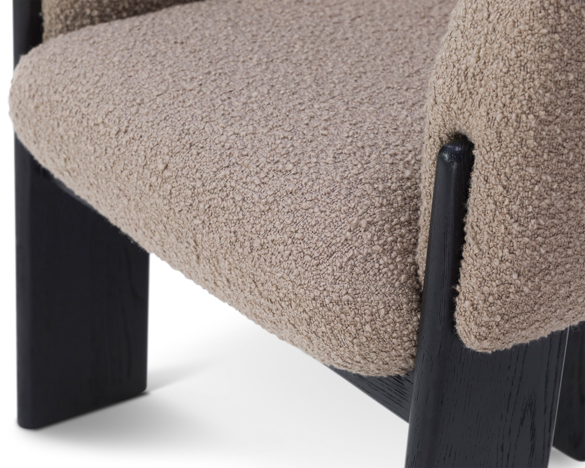 Lucca Dining Chair - Beverly Boucle Espresso Grey & Matt Black Oak