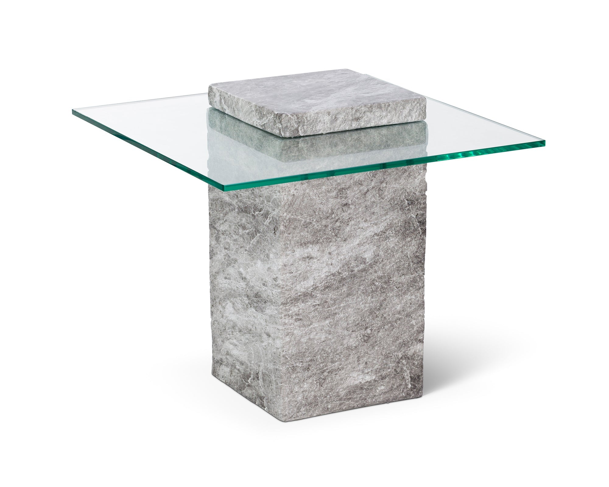 Rock Side Table - Grey Faux Marble