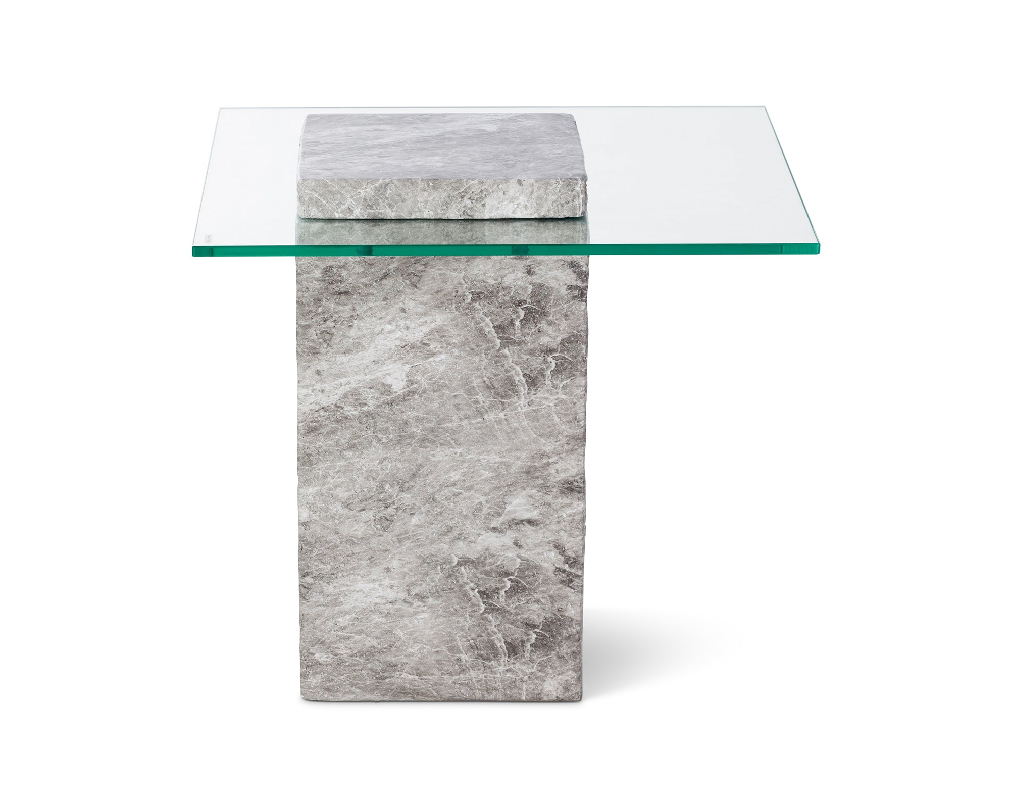 Rock Side Table - Grey Faux Marble