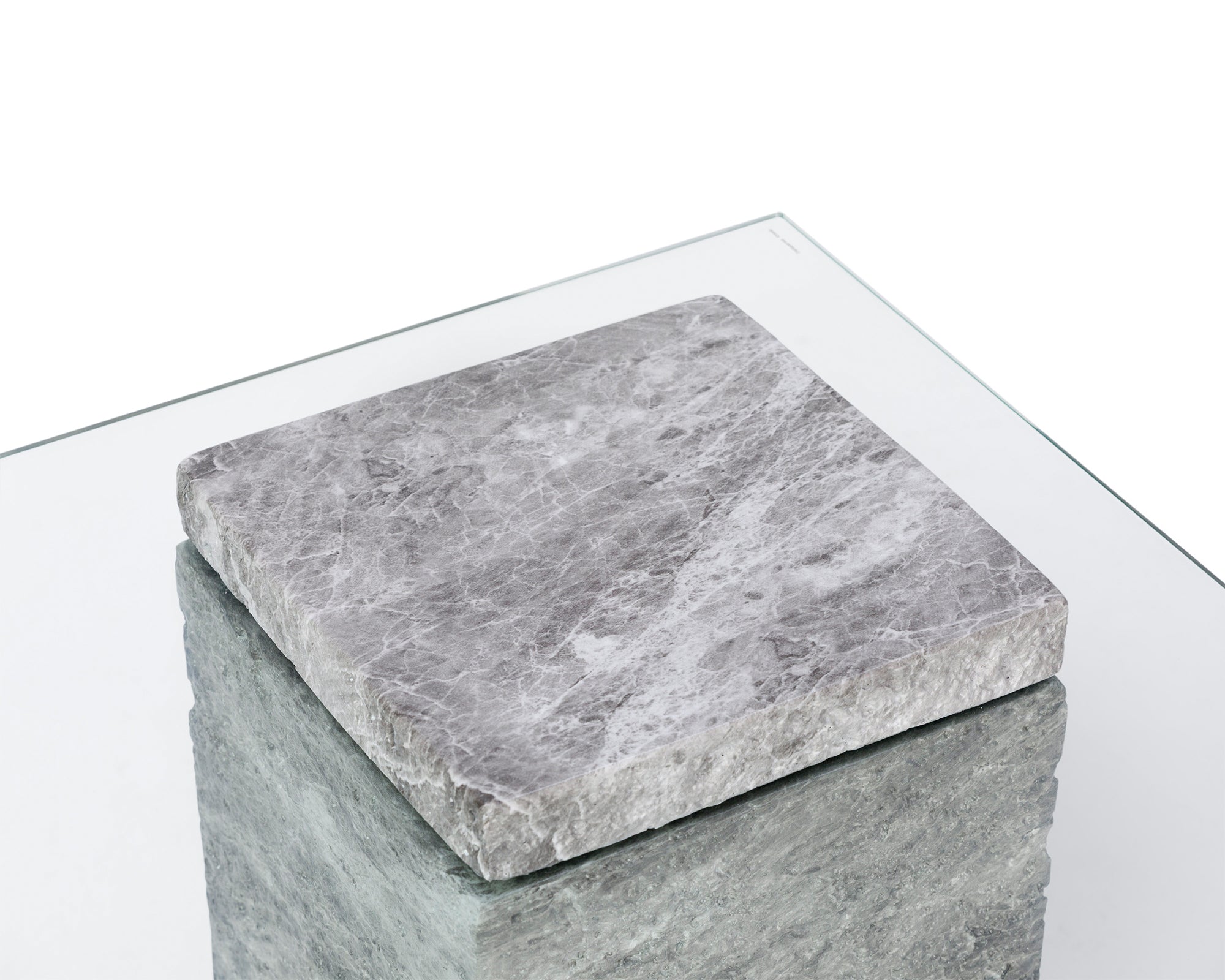 Rock Side Table - Grey Faux Marble