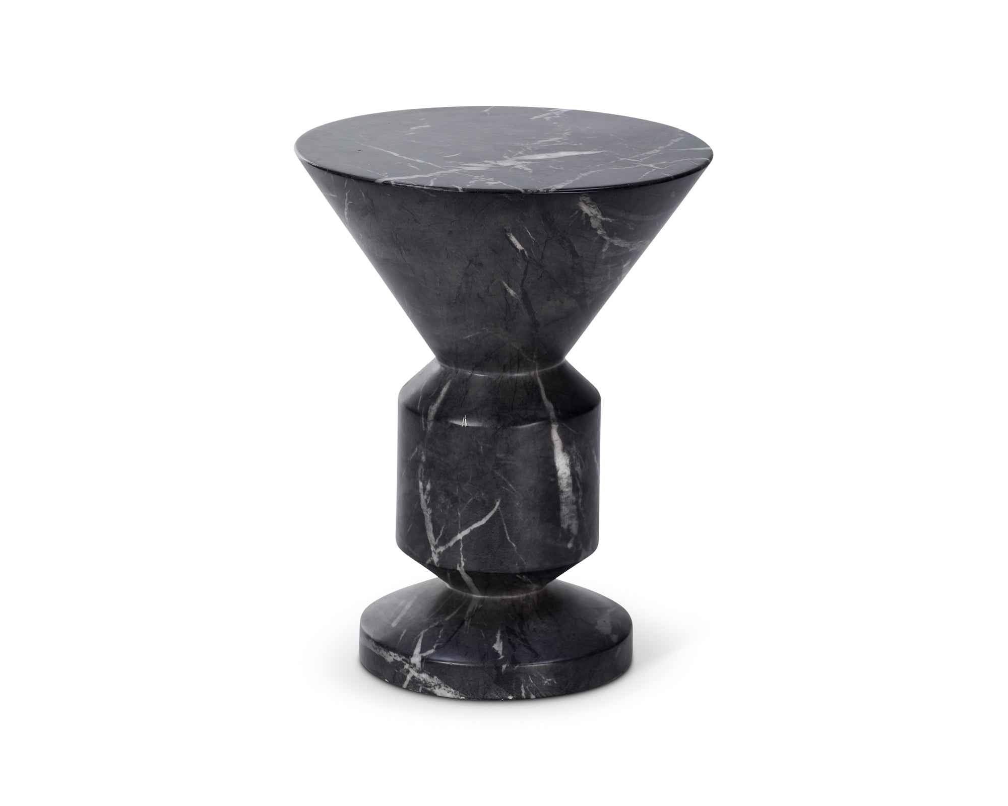 Argos Side Table - Black Marquina Faux Marble