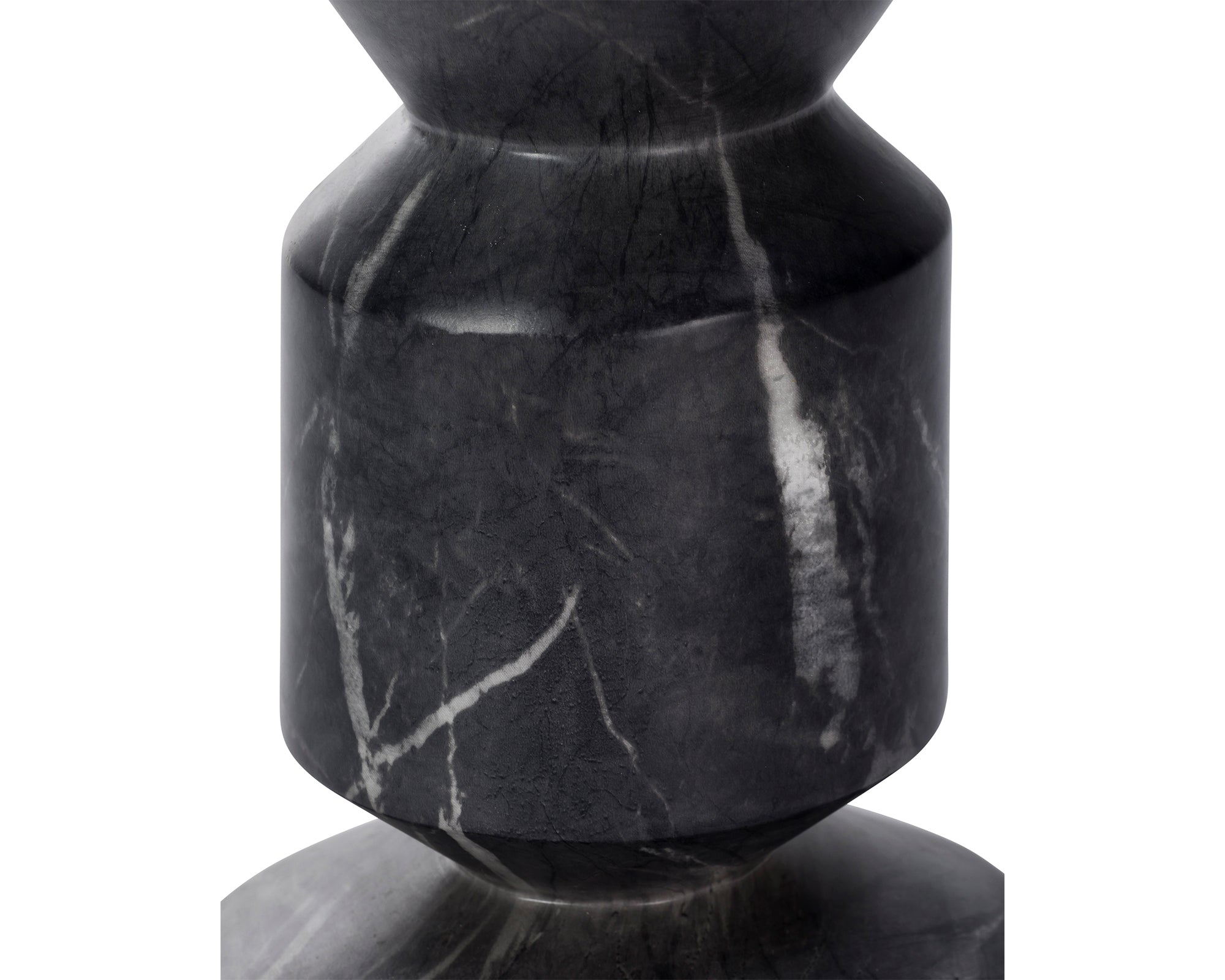 Argos Side Table  -  Black Marquina Faux Marble