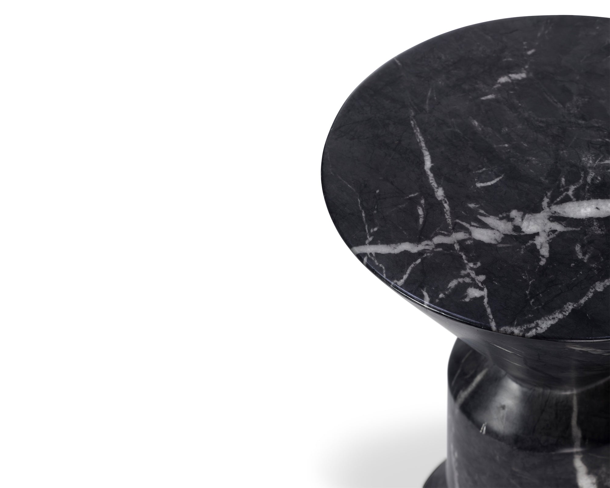 Argos Side Table  -  Black Marquina Faux Marble