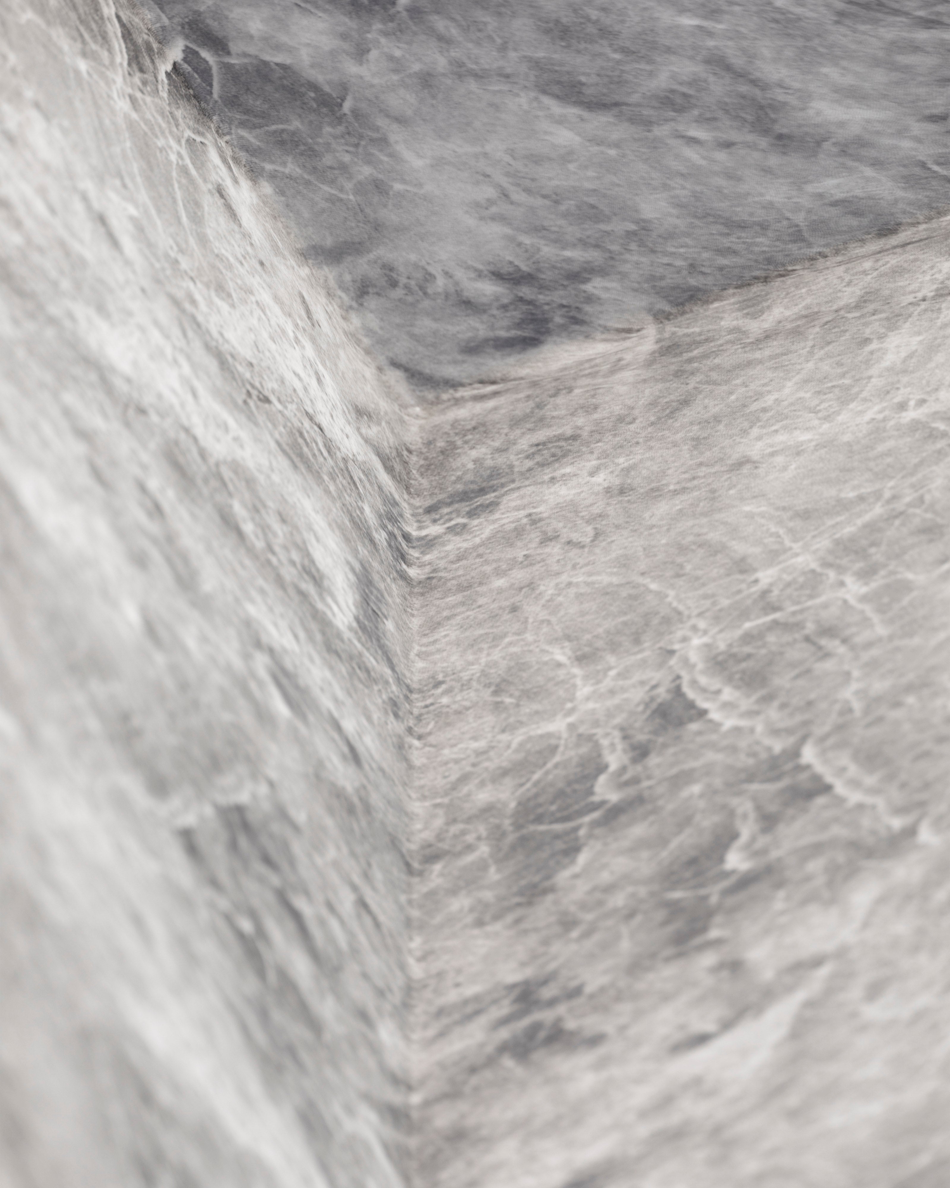 Long Pedestal  -  Grey Faux Marble