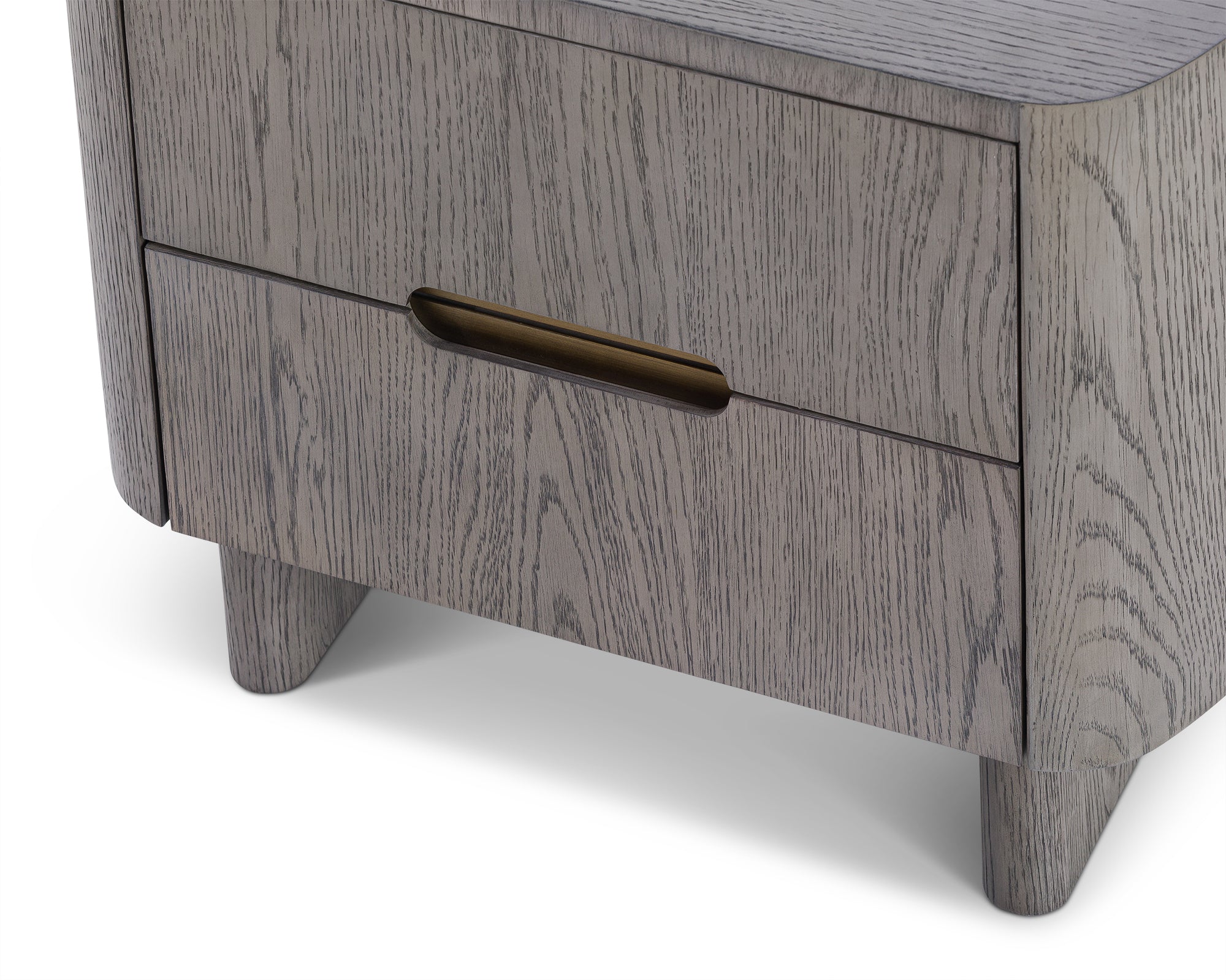 Lettos Bedside Table - Silver Black