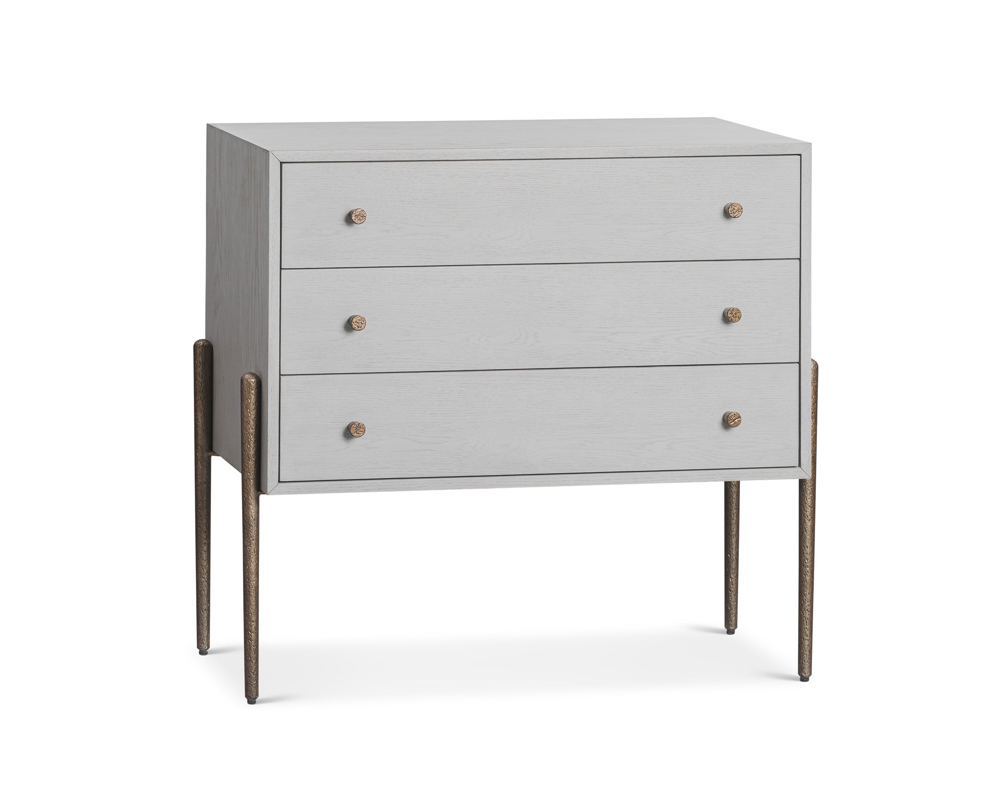 Nella Chest Of Drawer  -  London Fog & Hammered Dark Bronze