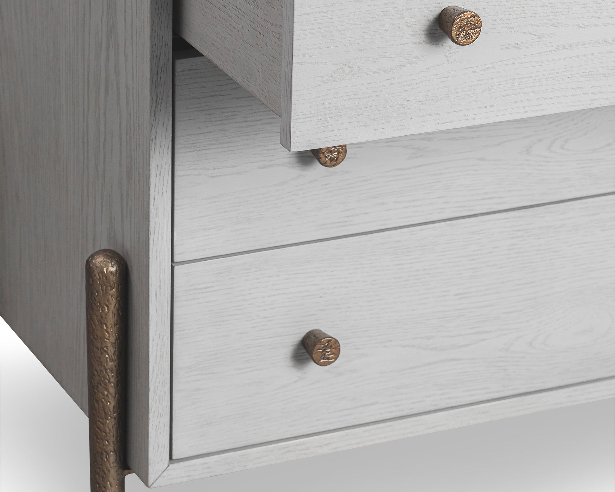 Nella Chest Of Drawer  -  London Fog & Hammered Dark Bronze