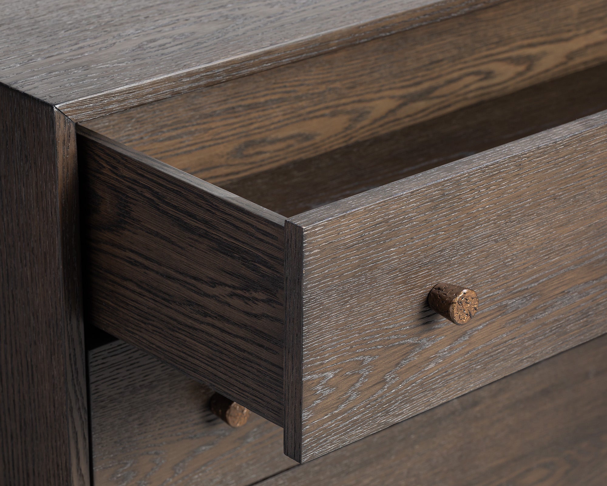 Nella Chest Of Drawer  -  Dark Brushed Brown & Hammered Dark Bronze
